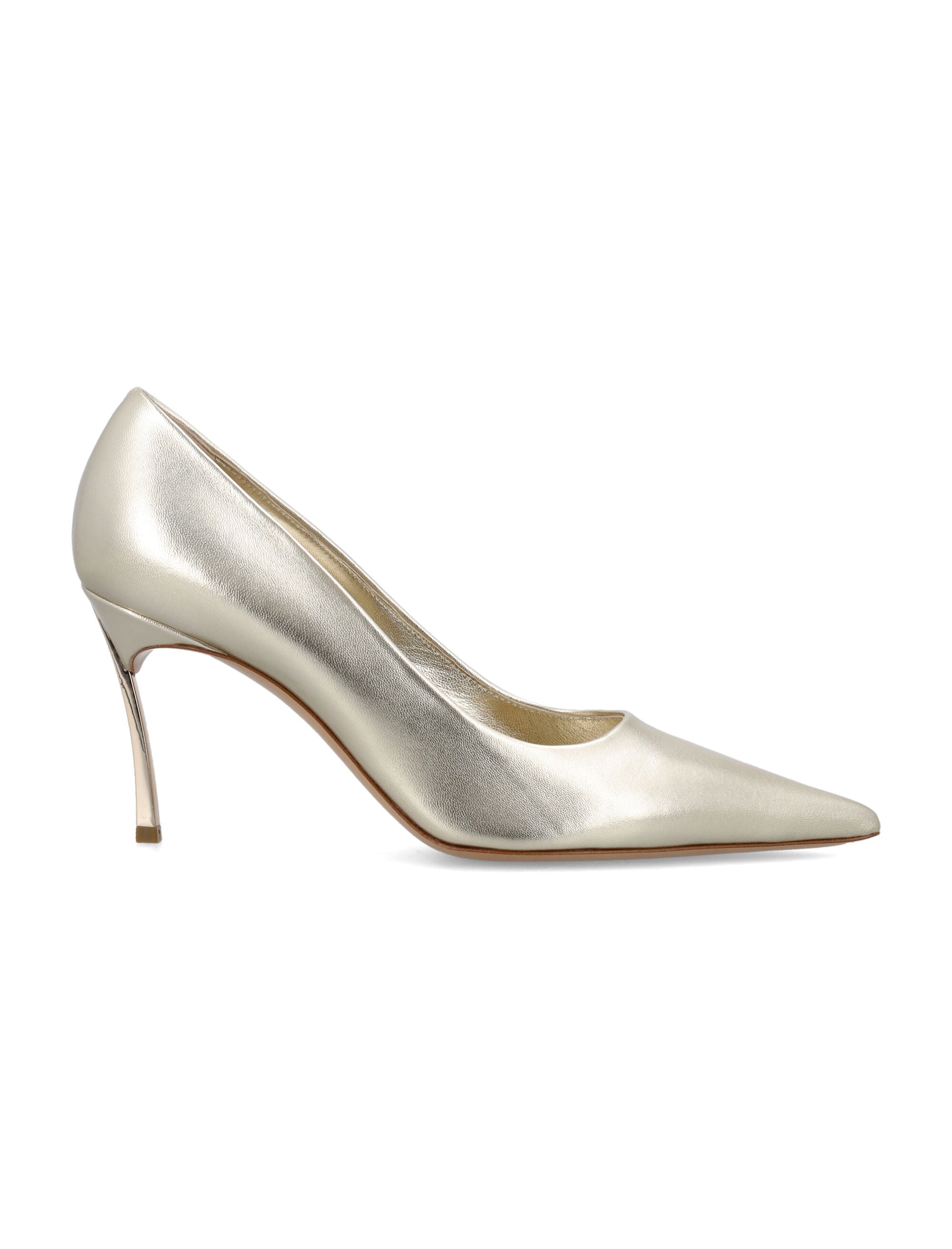 Casadei Luxurious Gold Pointed Toe Pumps For Women In Goldust