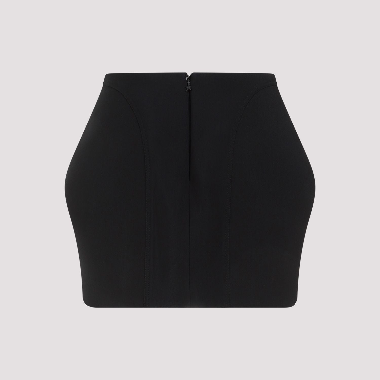 Shop Mugler Black Viscose Mini Skirt For Women