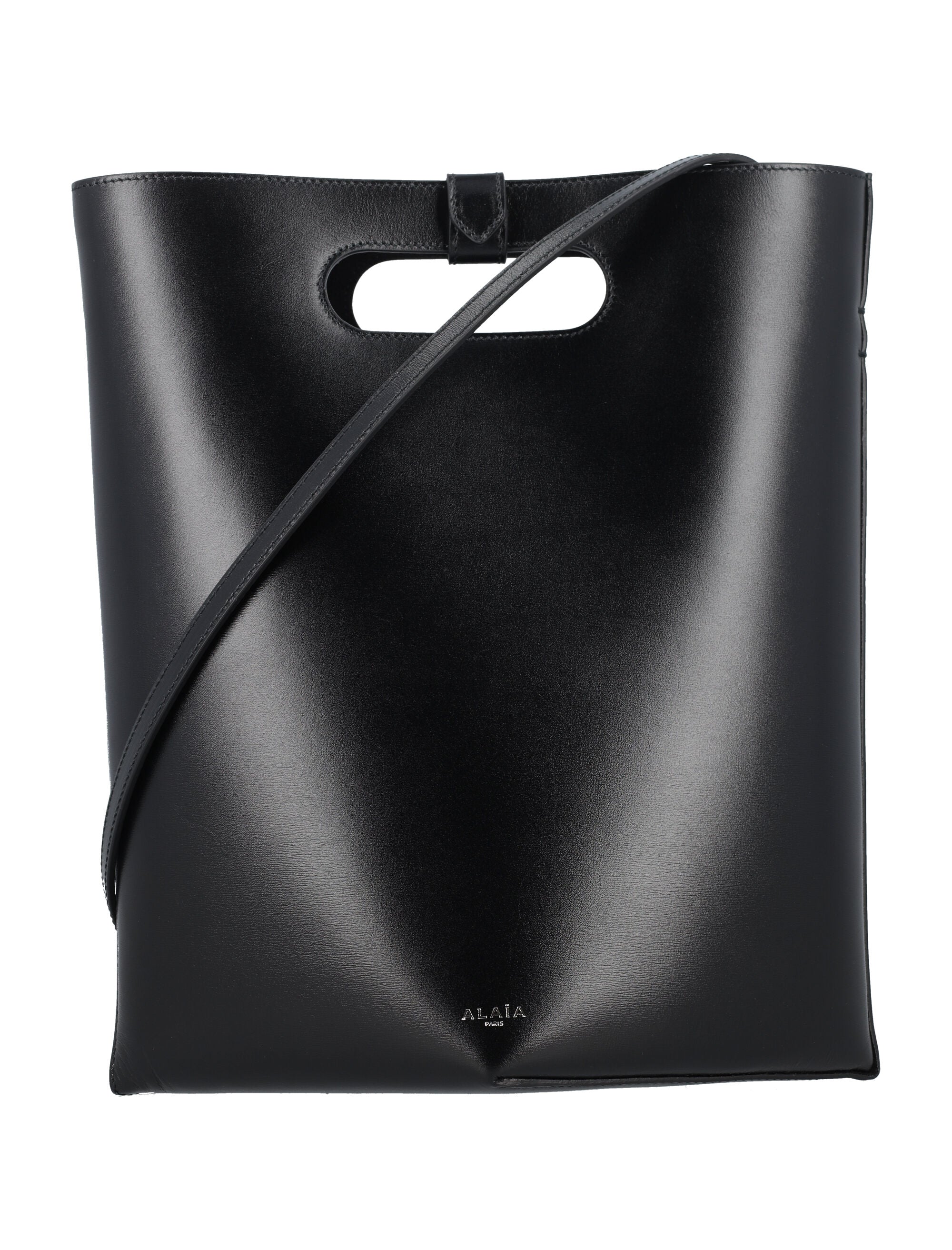 Alaïa Lux Calfskin Folded Tote Handbag For Women In Black