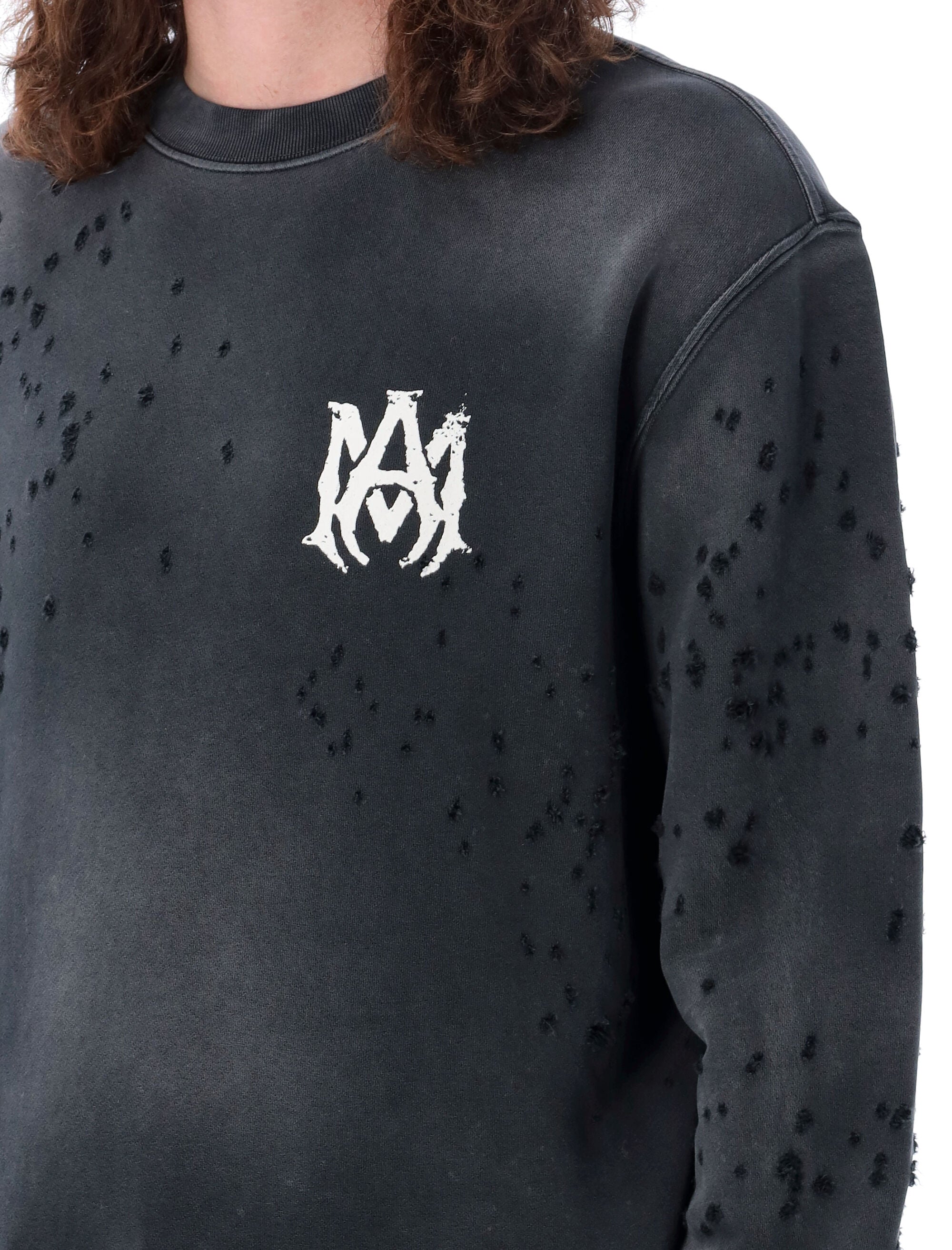 Shop Amiri Cotton Shotgun Sweatshirt For Men In Black
