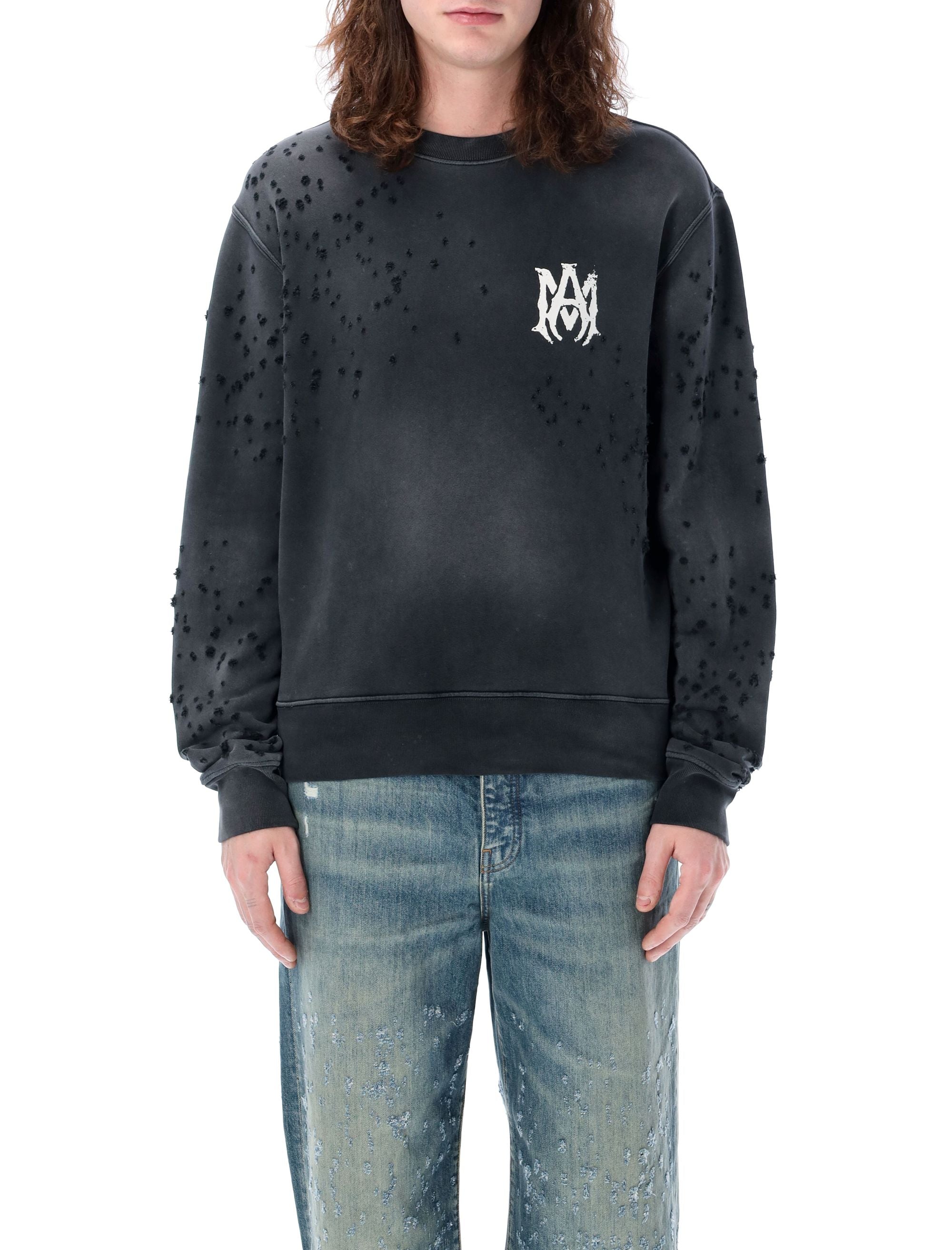 Shop Amiri Cotton Shotgun Sweatshirt For Men In Black