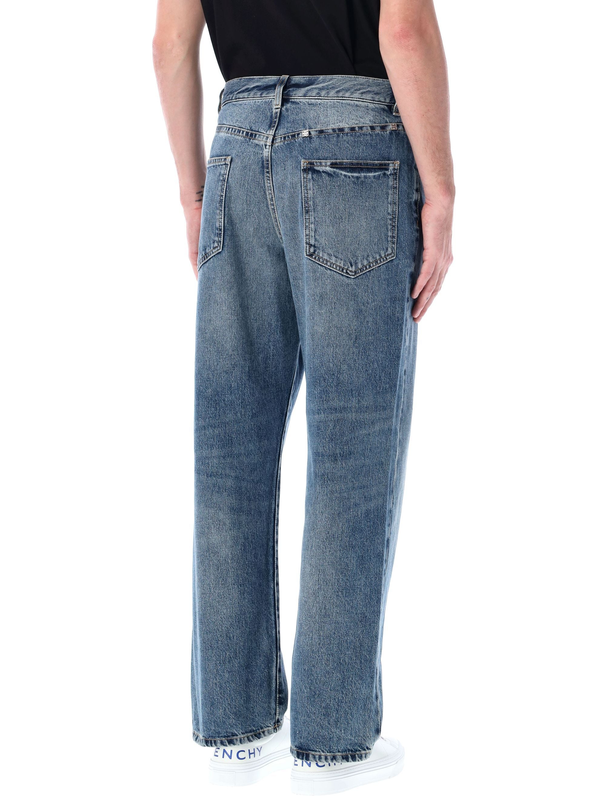 Shop Givenchy Men's Regular Fit Denim Pants With 5-pocket Design In Indigo_blue