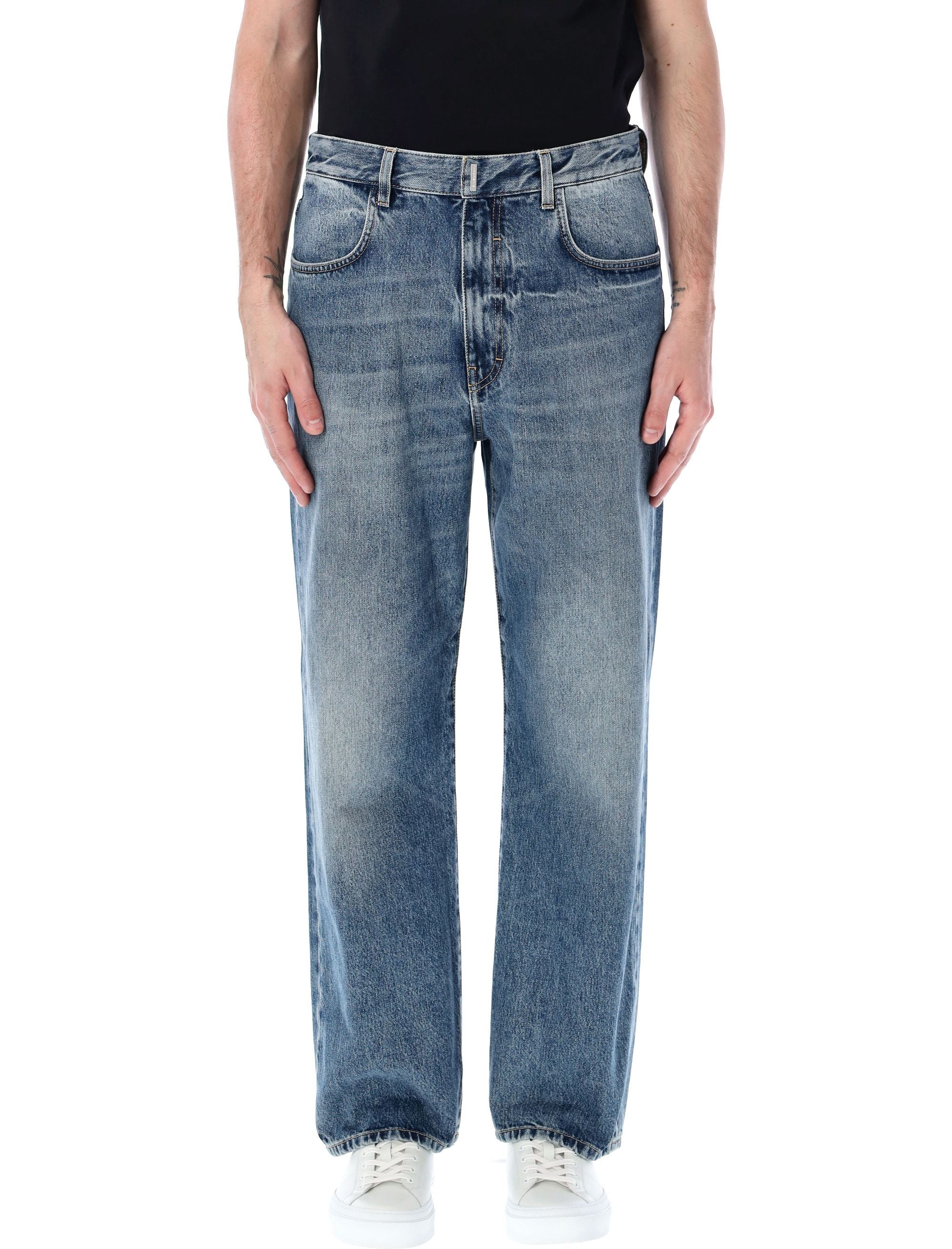 Shop Givenchy Men's Regular Fit Denim Pants With 5-pocket Design In Indigo_blue