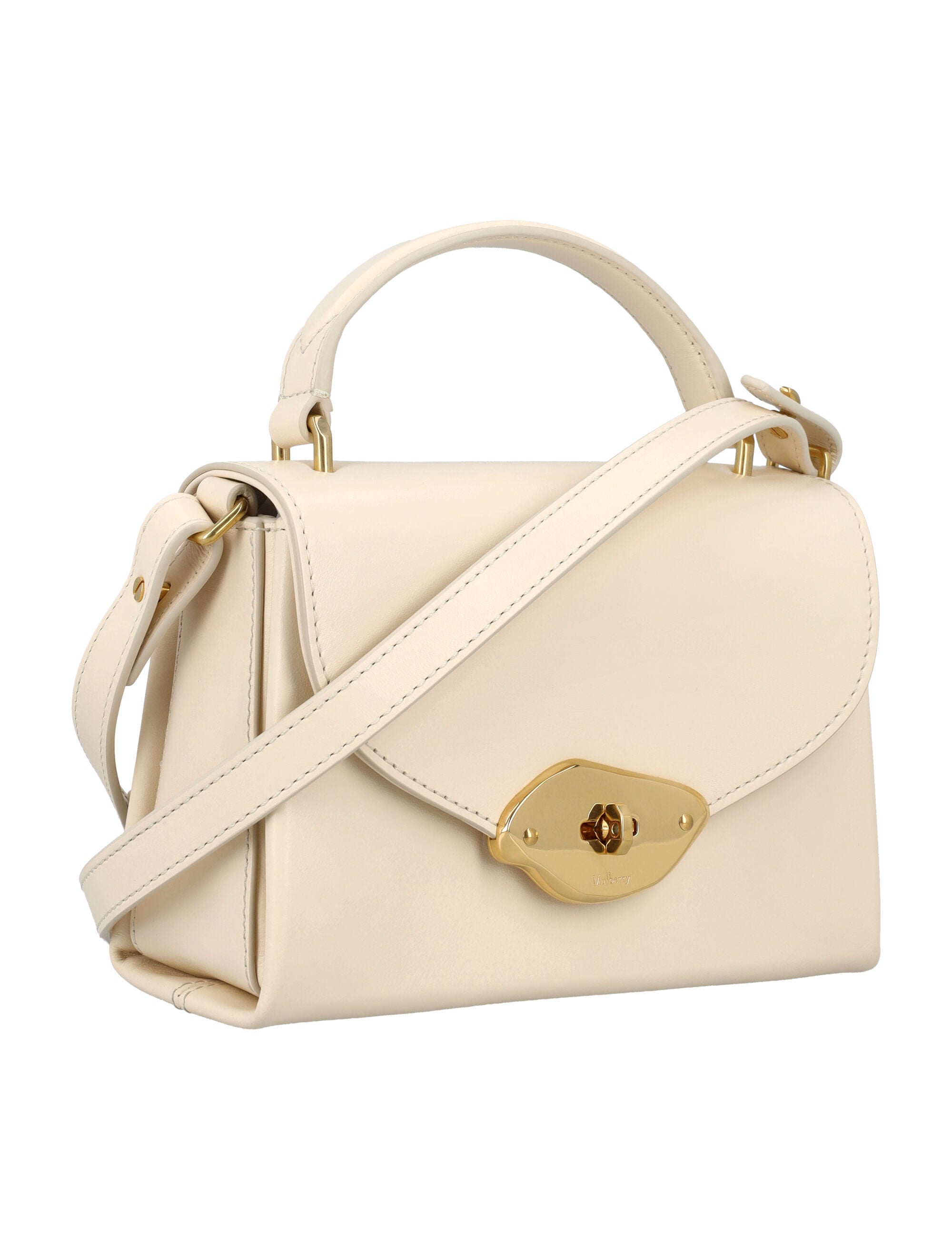 Shop Mulberry Modern Glossy Wool Top Handle Handbag For Women In White