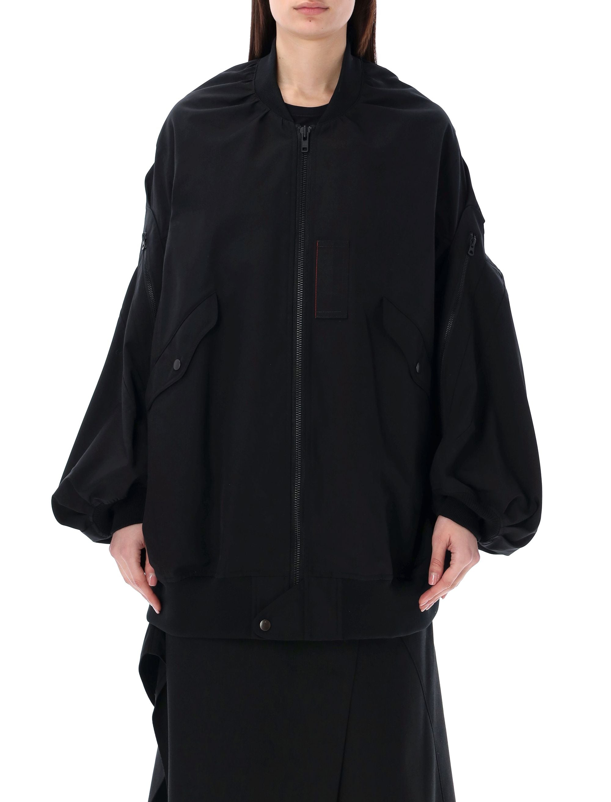 Junya Watanabe Black Oversized Bomber Jacket For Women