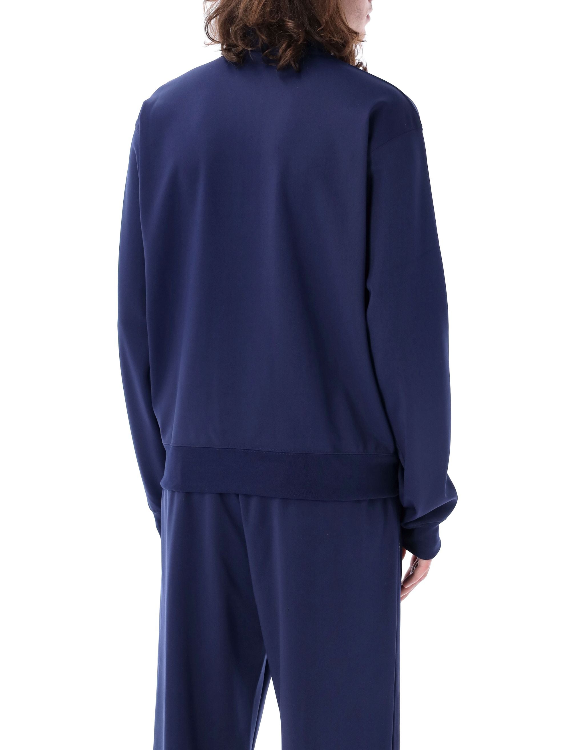 Shop Jw Anderson Navy Half Zip Track Top With High Neck And Anchor Patch For Men In Blue