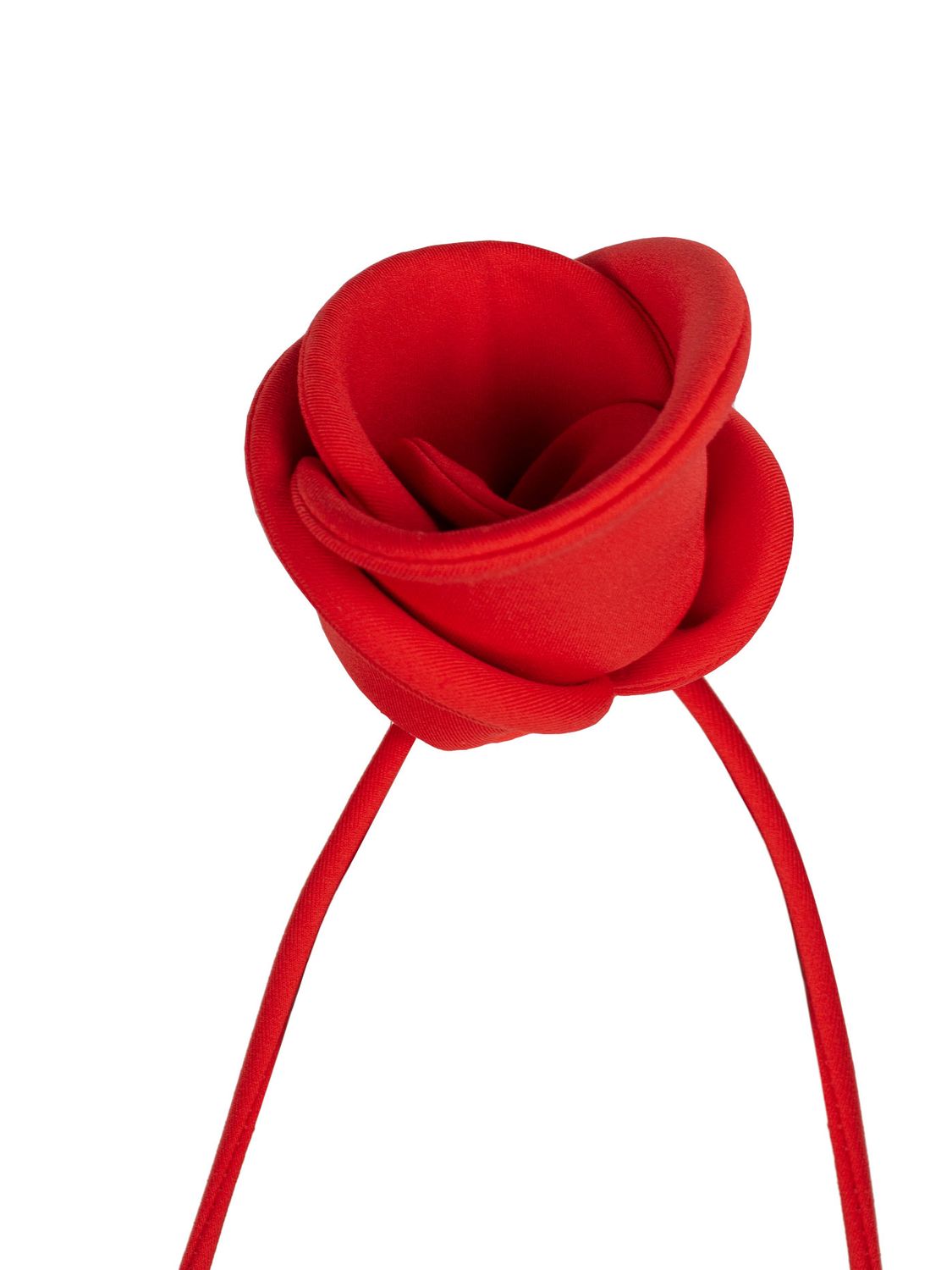 Shop Magda Butrym Floral Rose Appliqué Midi Dress In Red