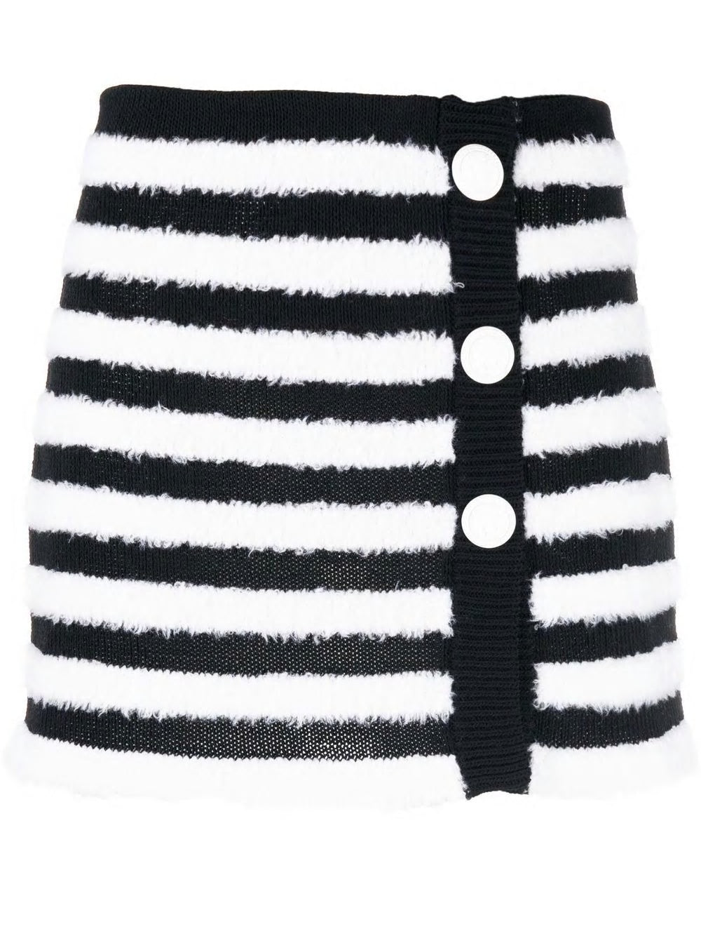 Balmain Fluffy Striped Wrapped Short For Women In Black