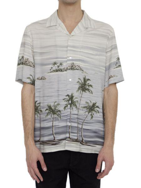 Celine Hawaiian Shirt In Gray