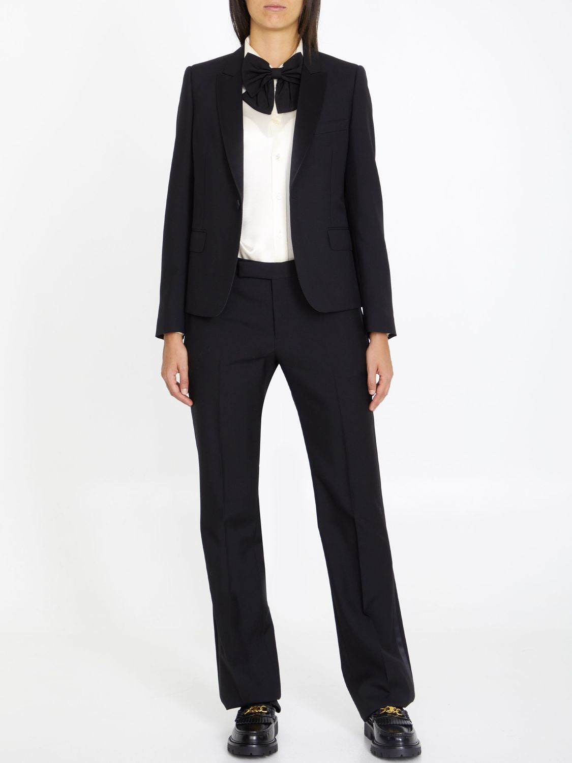 Shop Celine Women's Black Tuxedo Pants For Fw23