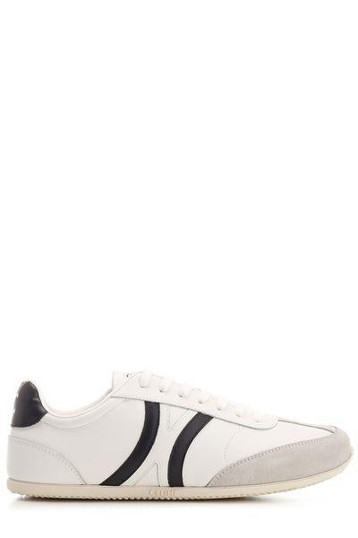 Celine Men's White And Black Calfskin Sneakers With Signature Triomphe Details