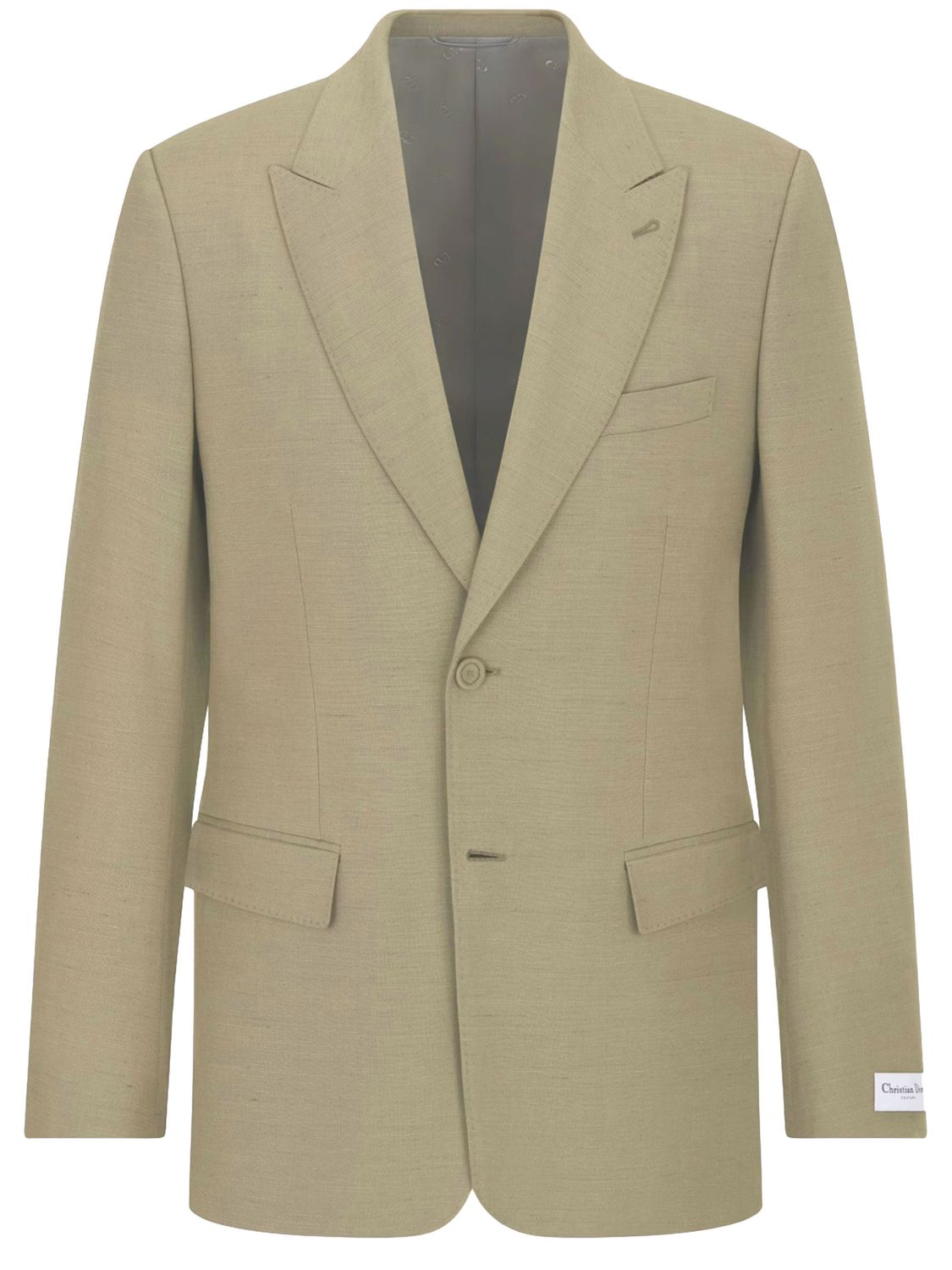 Dior Men's Beige Single-breasted Jacket In Wool And Linen For Fw23