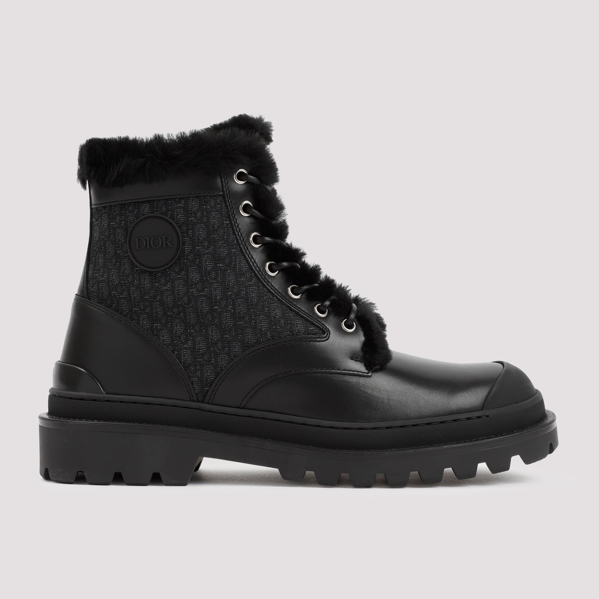 Shop Dior Men's Black Leather Boots For Fw22