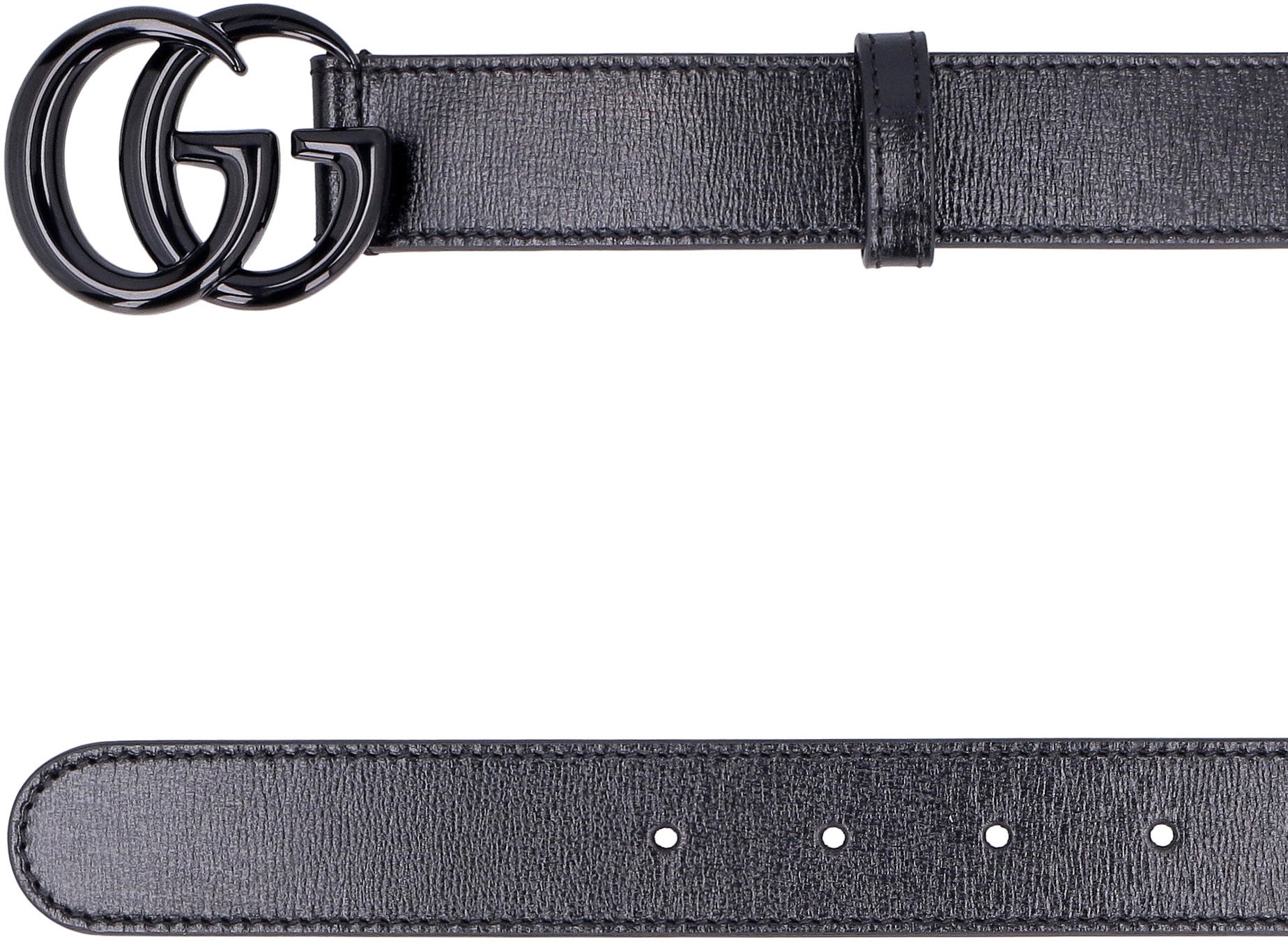 Shop Gucci Genuine Leather Belt With Interlocking G Buckle For Men In Black