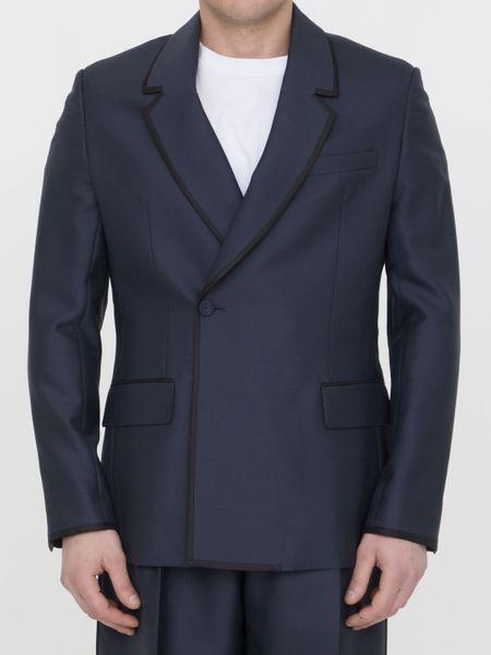Dior Diagonal Blue Wool And Mohair Oblique Jacket For Men