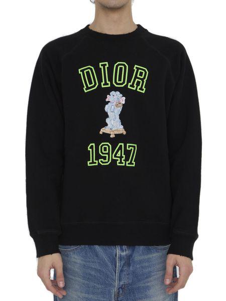 Dior Men's Black Embroidered Sweatshirt