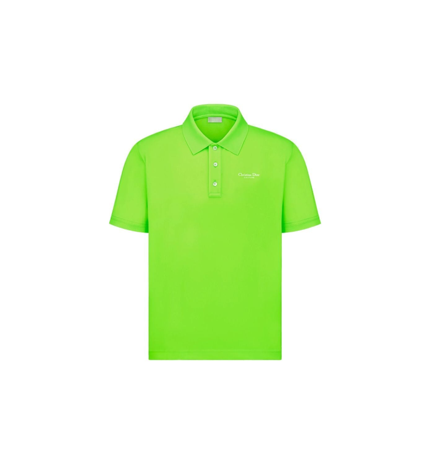 Dior Fluorescent Green Polo Shirt With Embroidered Logo | Us Size L