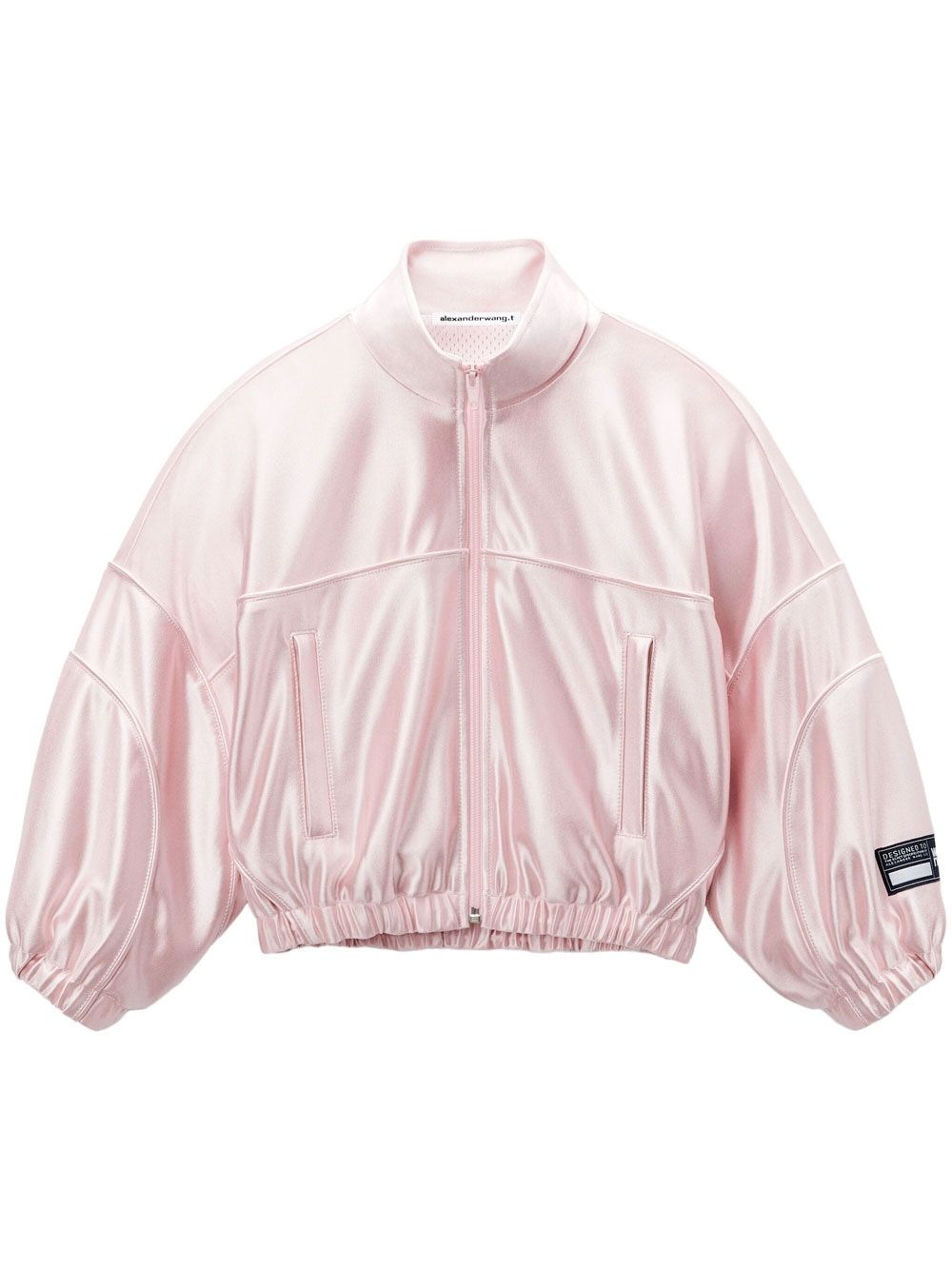 Alexander Wang Cropped Track Jacket In Gold