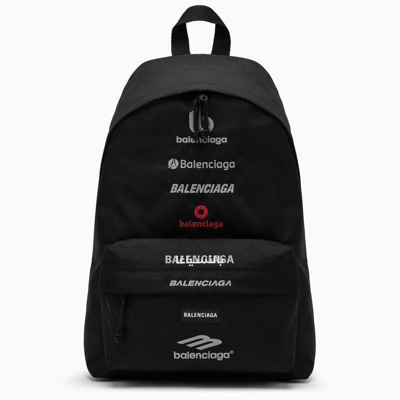 Shop Balenciaga Black Recycled Nylon Explorer Backpack For Women