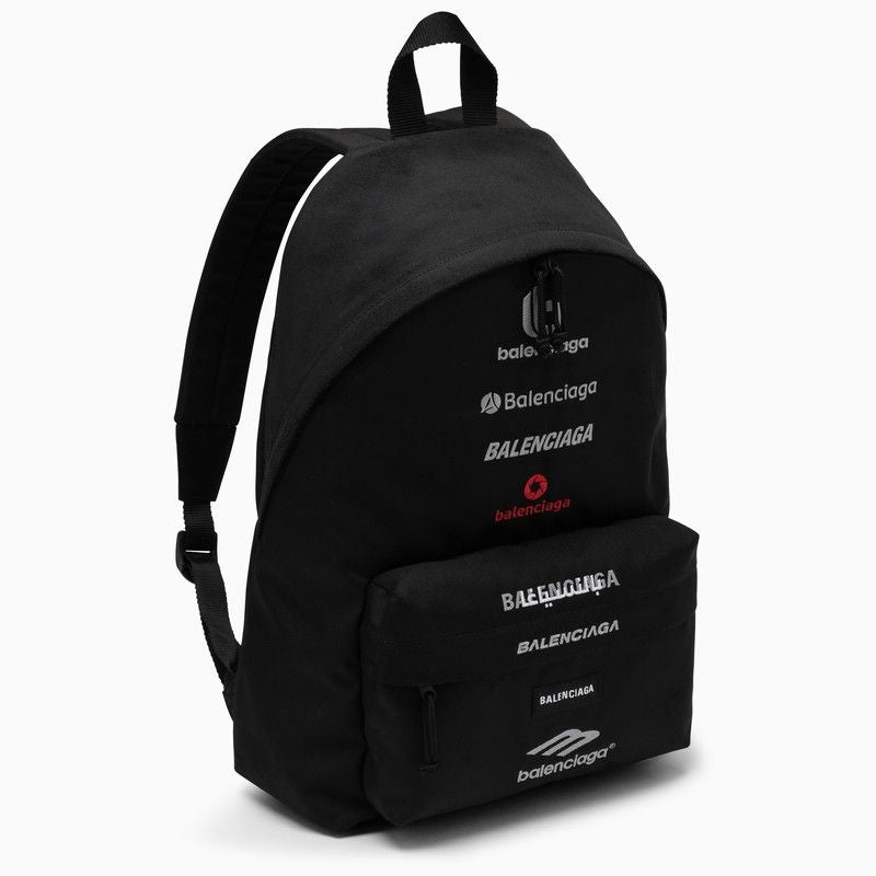 Shop Balenciaga Black Recycled Nylon Explorer Backpack For Women