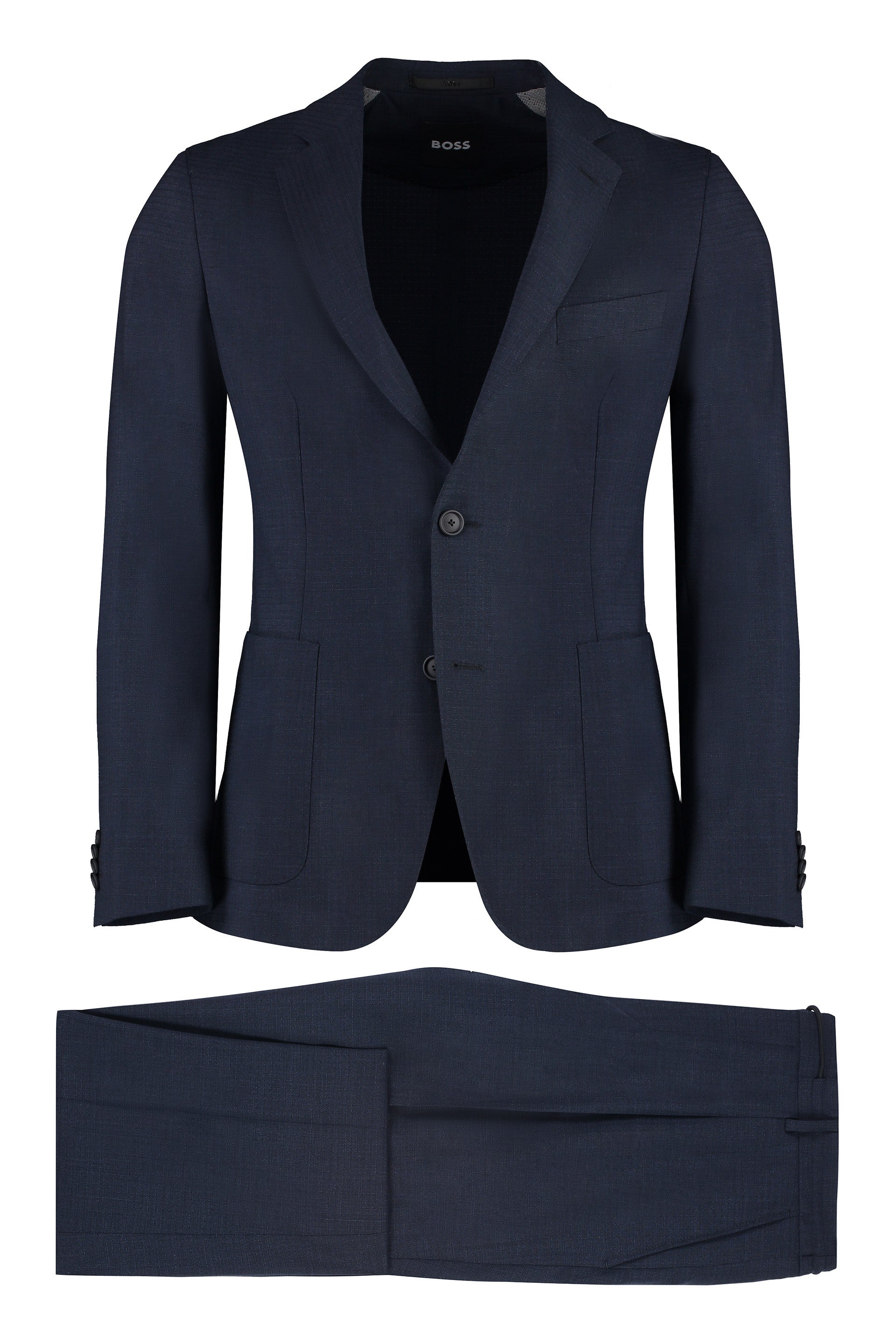 Shop Hugo Boss Blue Mixed Wool Two-piece Suit For Men