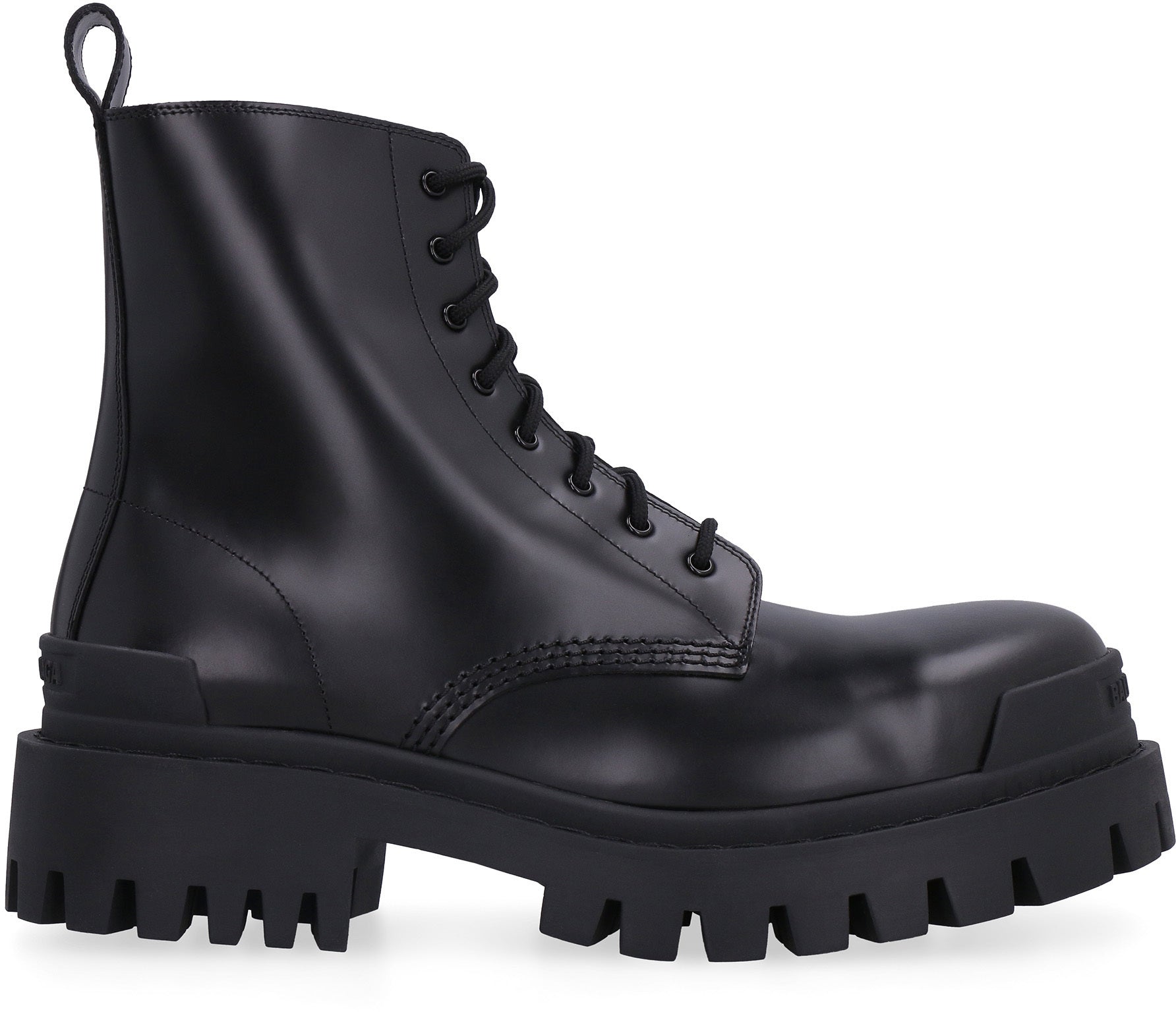 Shop Balenciaga Stylish Black Leather Combat Boots For Women