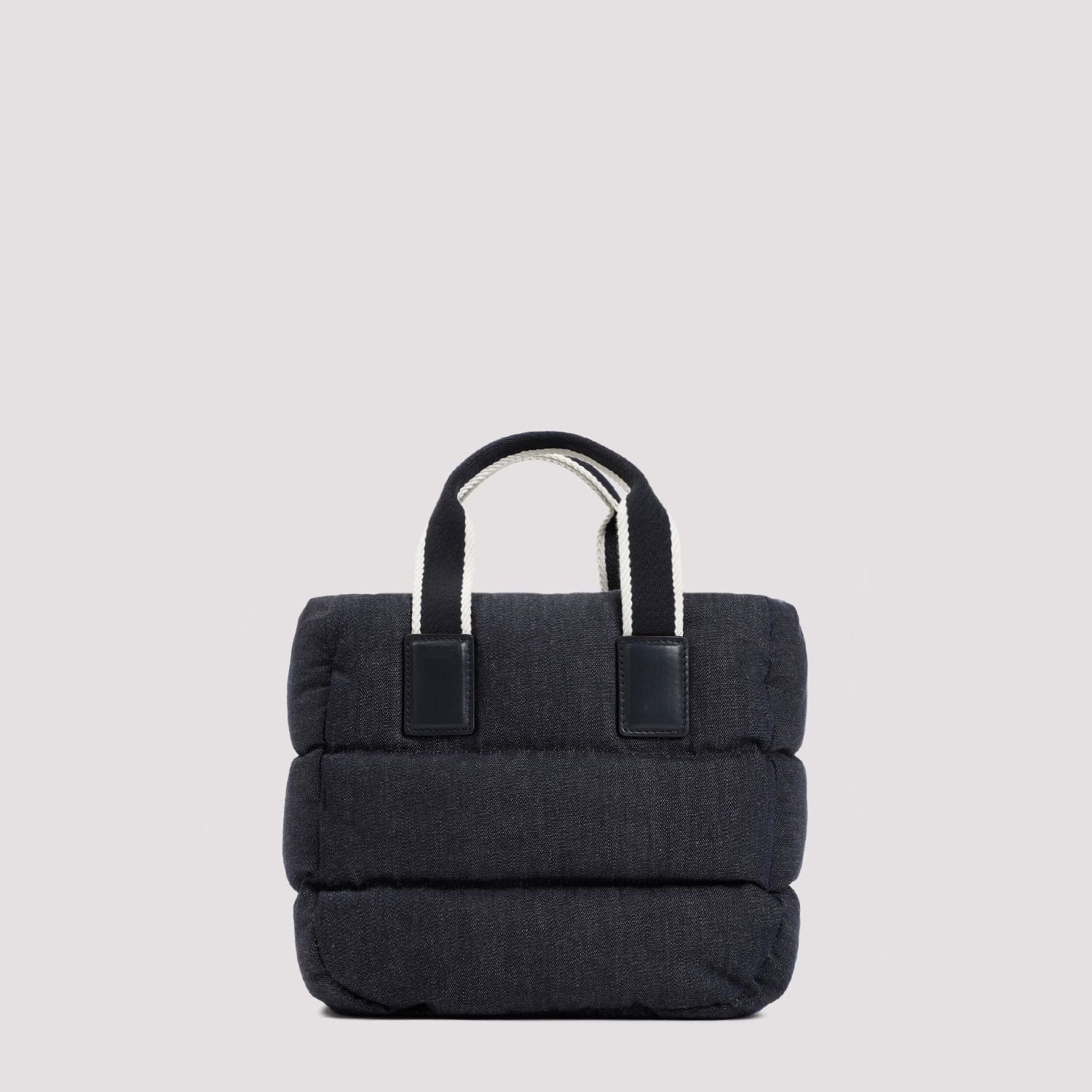 Shop Moncler Navy Blue Mini Caradoc Tote Crossbody Bag For Women, 100% Cotton, 23x21x12 Cm
