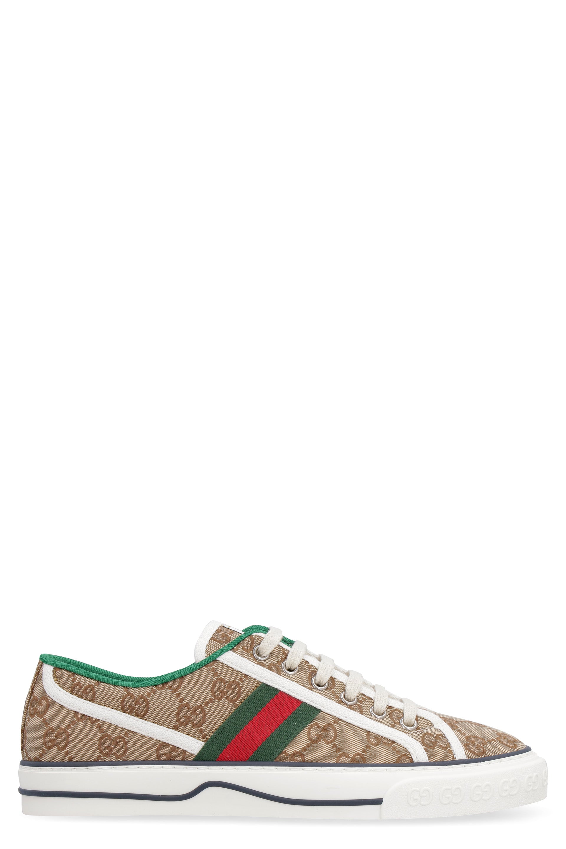 Gucci Beige Low-top Sneakers For Women With Iconic Gg Logo And Contrasting Trimmings In Tan
