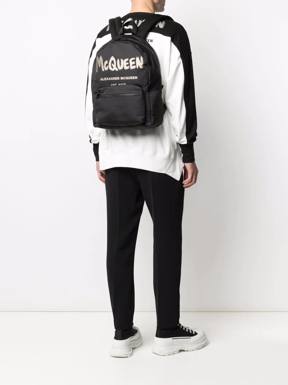 Shop Alexander Mcqueen Graffiti Xl Backpack For Men In Black