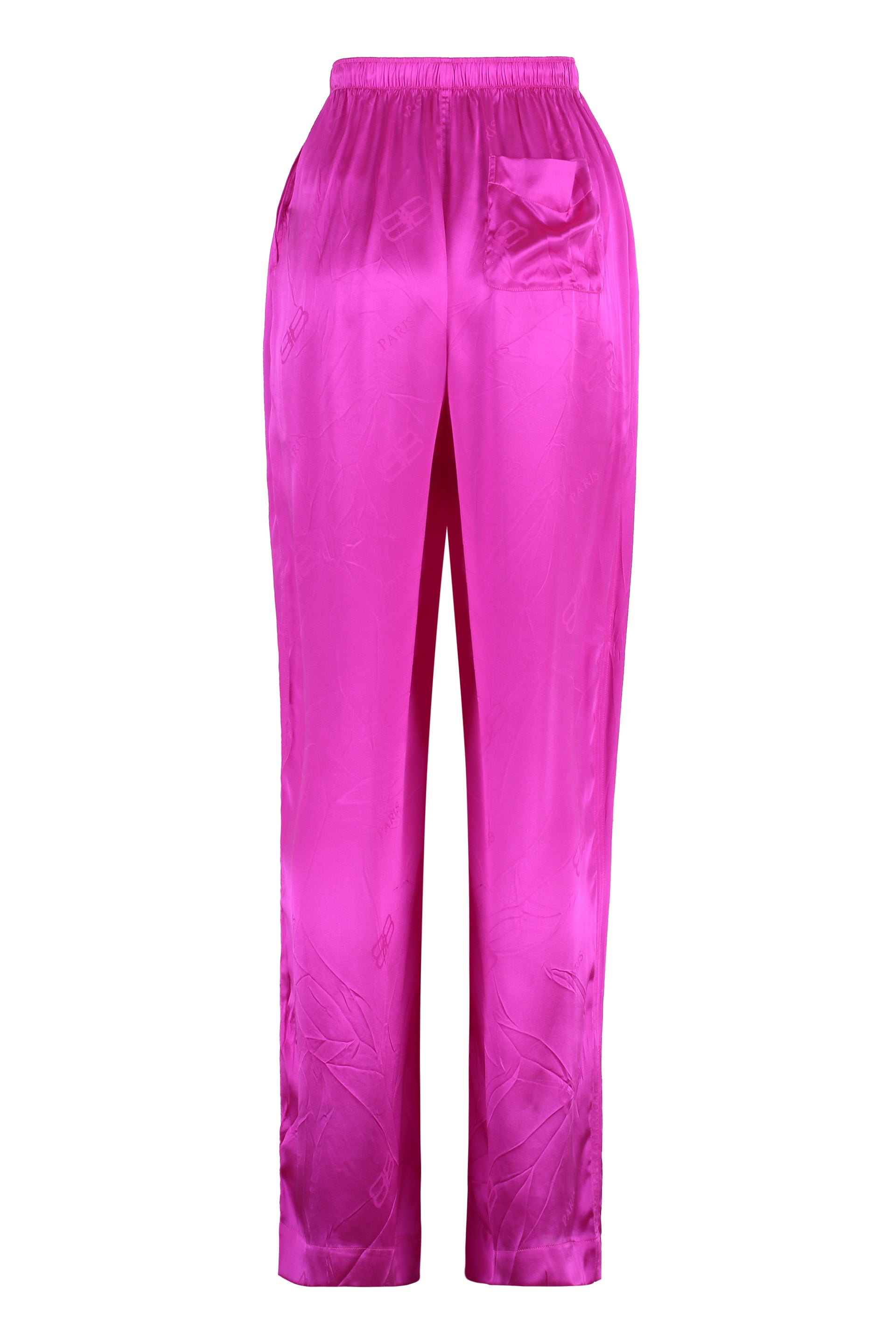Shop Balenciaga Silk Pajama Pants In Fuchsia For Women