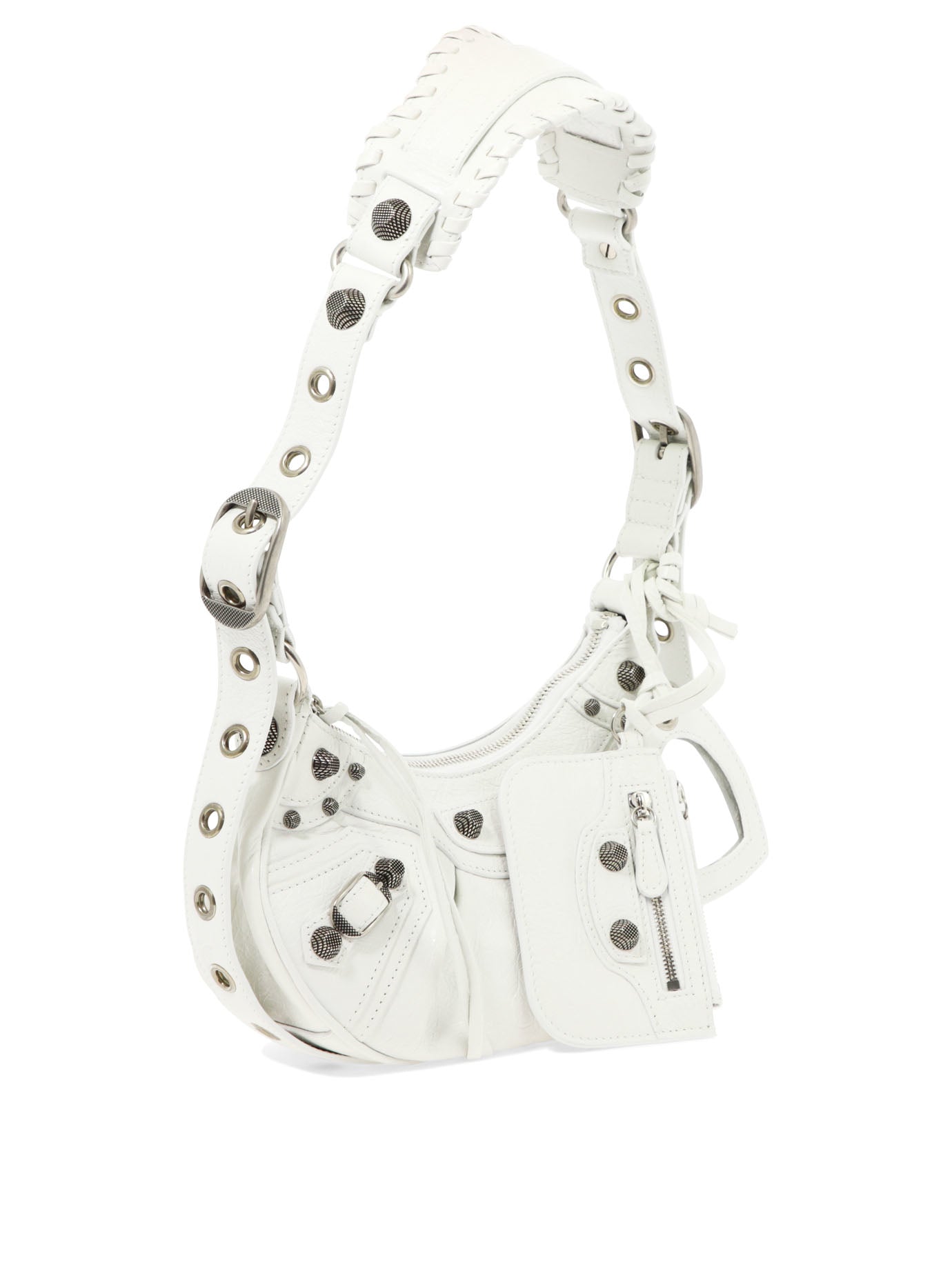 Shop Balenciaga Le Cagole Crossbody Handbag In White
