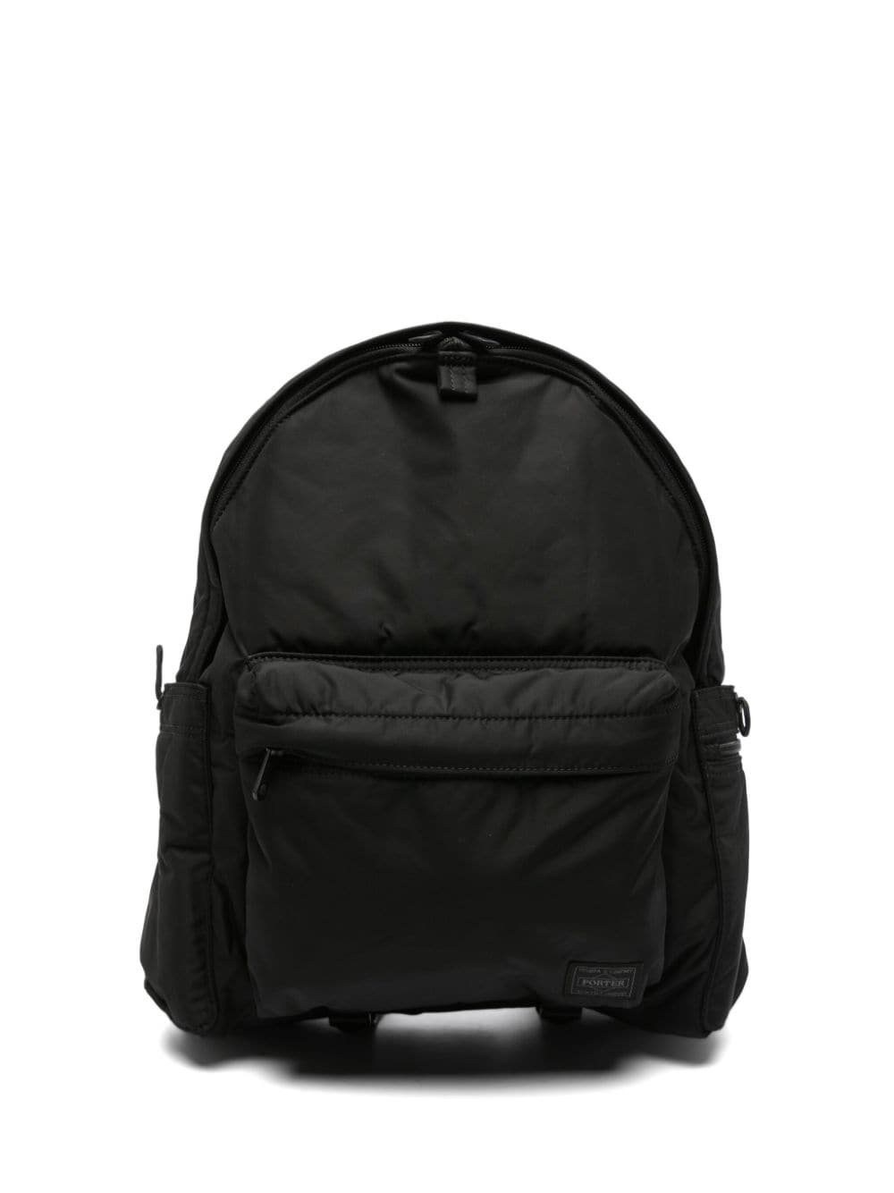 Porter Jet Black Logo-patch Padded Backpack For Men