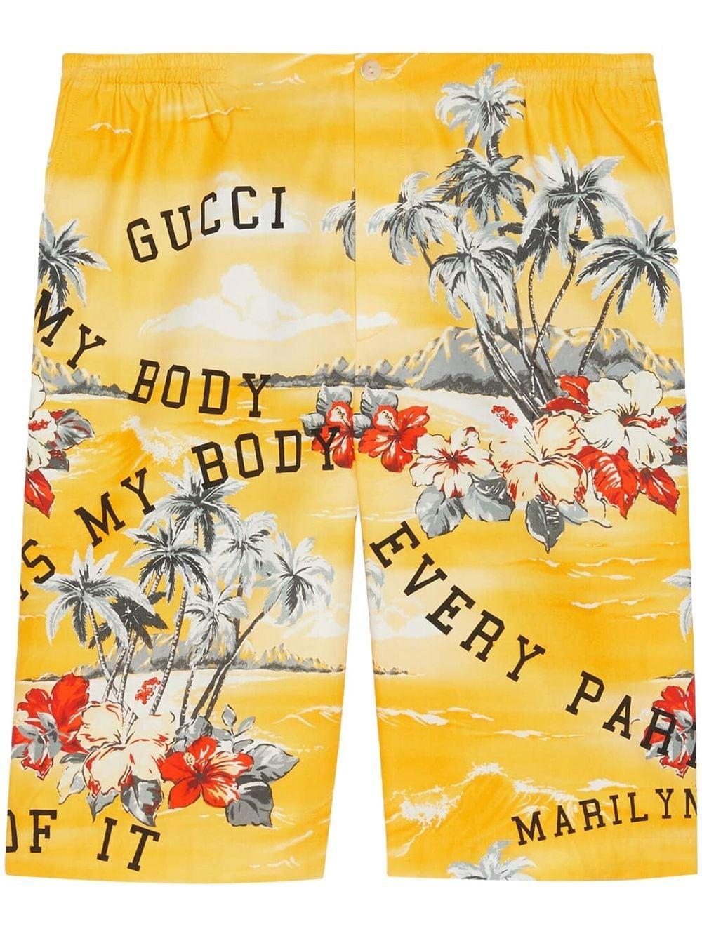 Gucci Men's Fall/winter 2024 Yellow Cotton Pant-short