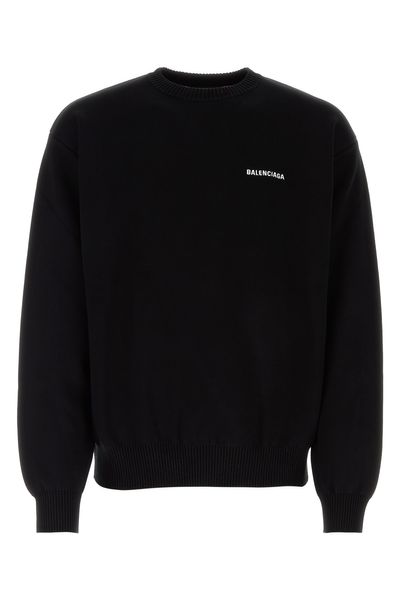 Balenciaga Luxurious Embroidered Sweater For Men In Black