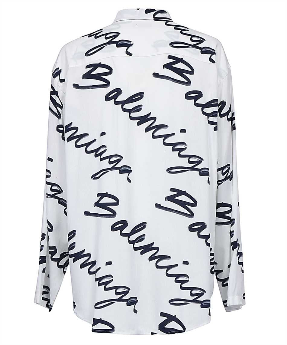 Shop Balenciaga Allover Logo Print Long-sleeve Shirt For Men In White
