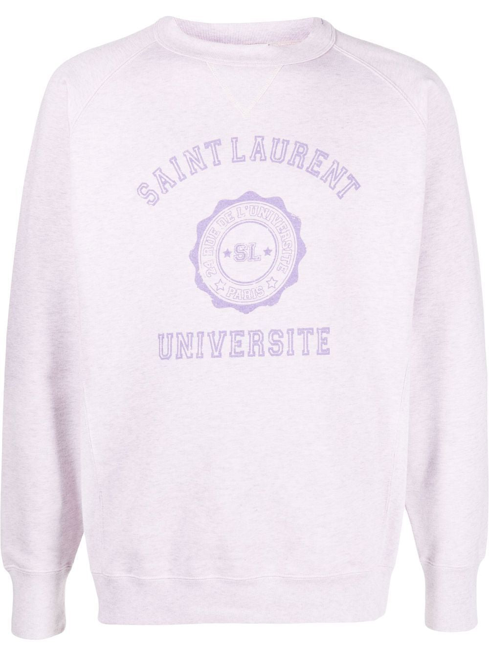 Saint Laurent Lilac Oversized Empellished Sweatshirt For Men In Purple