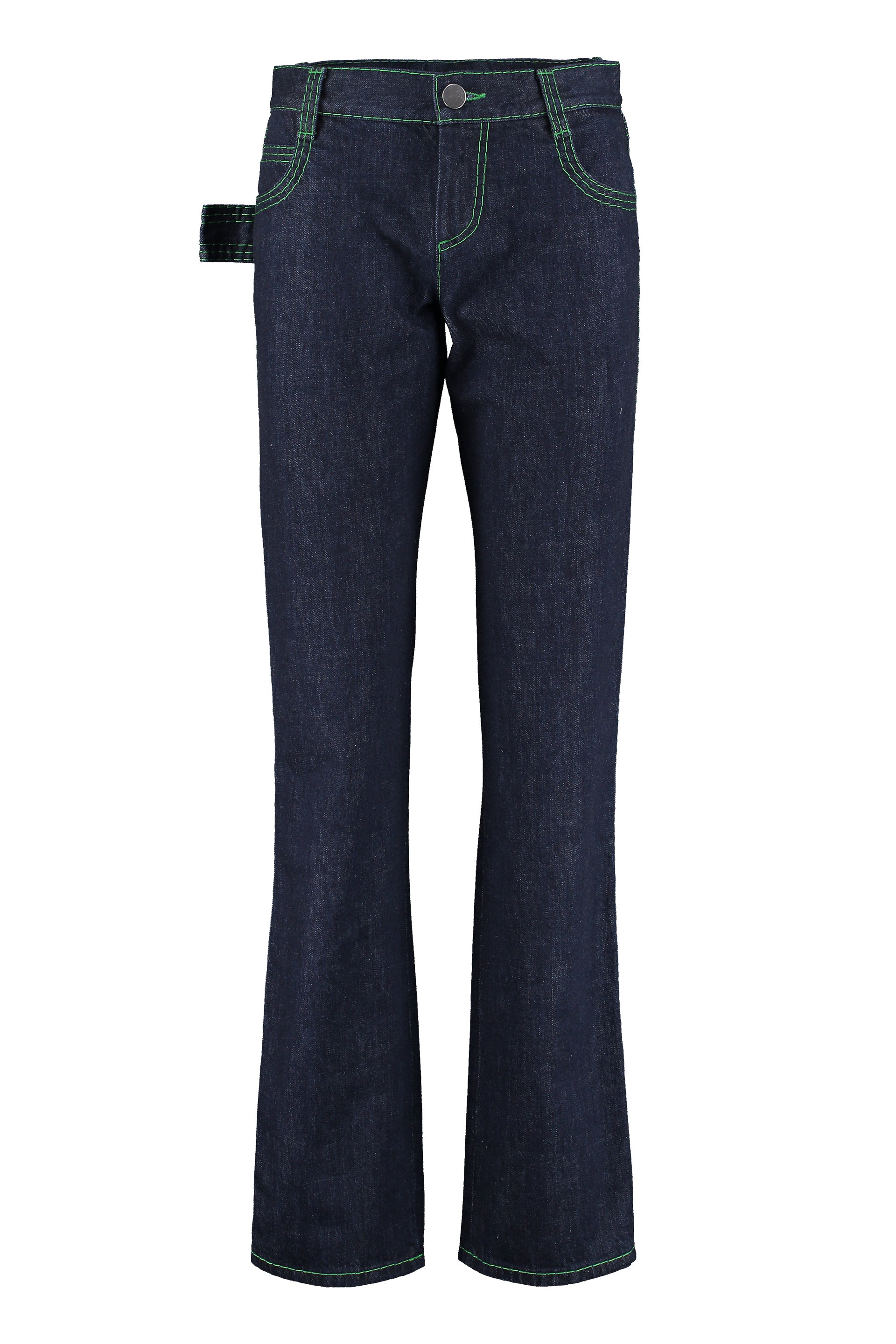 Bottega Veneta Denim Contrast Stitch 5-pocket Jeans For Women In Blue
