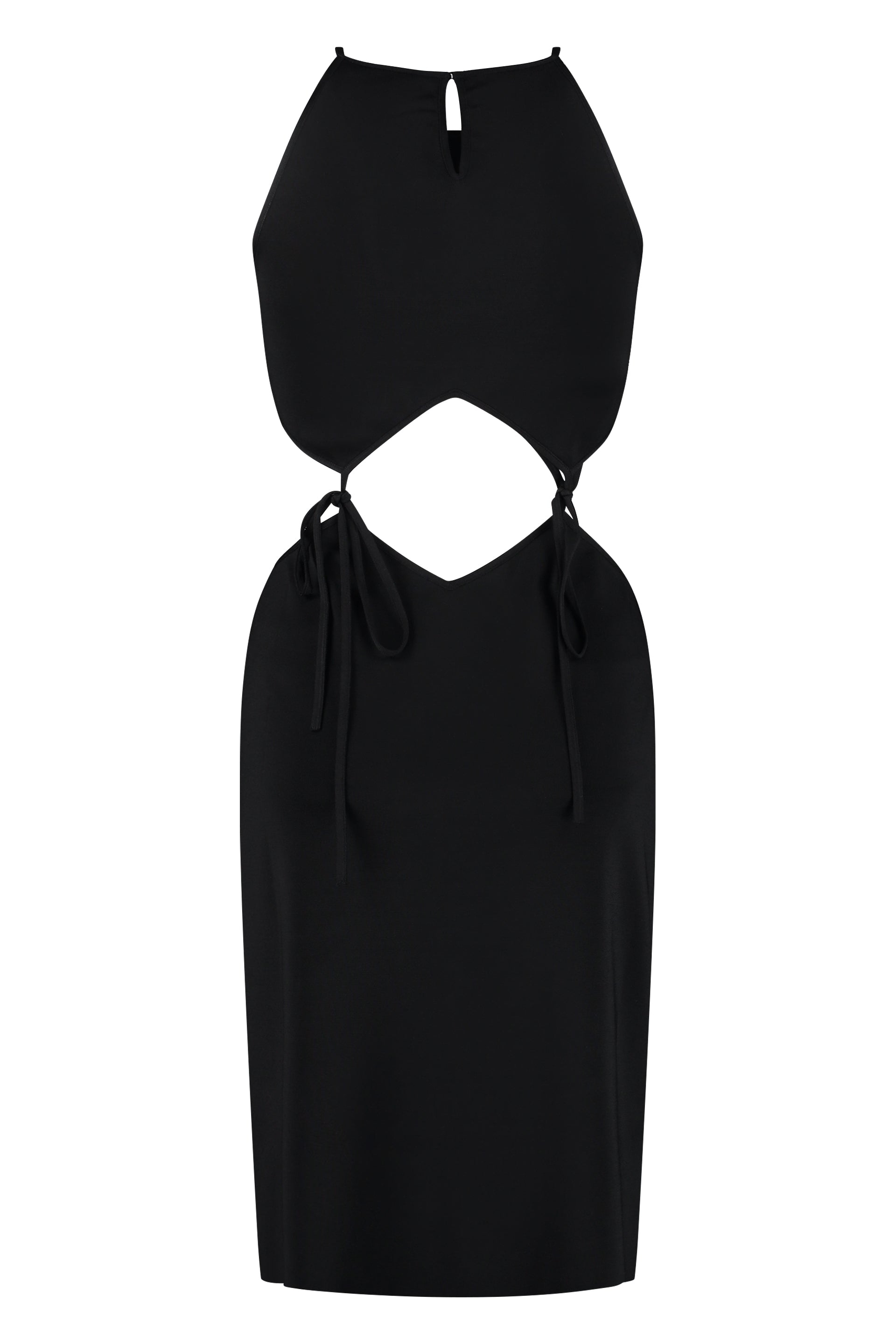 Shop Bottega Veneta Black Cut Out T-shirt Dress For Women