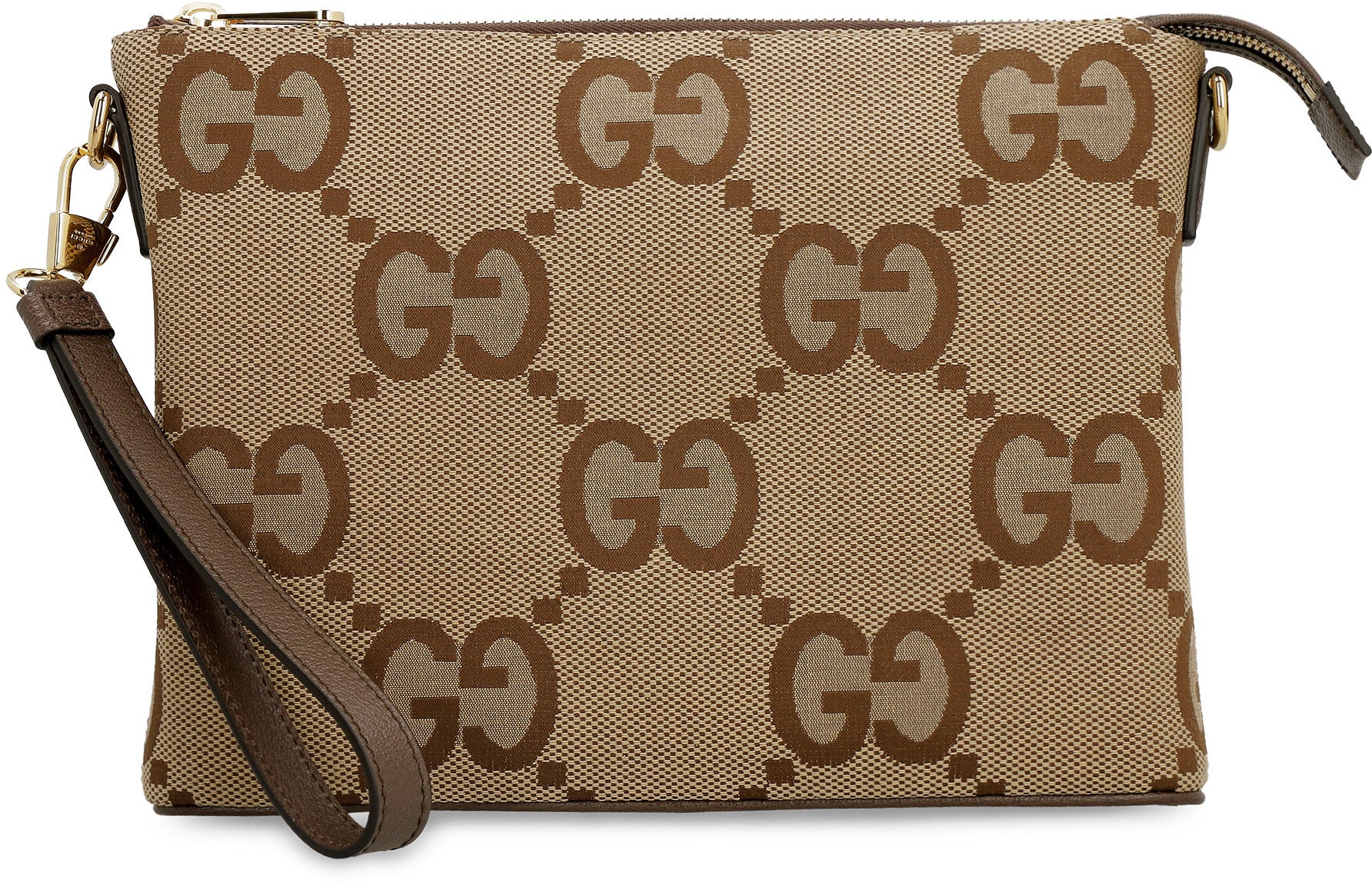 Shop Gucci Jumbo Gg Canvas Messenger Handbag For Men In Seasonal Brown Color