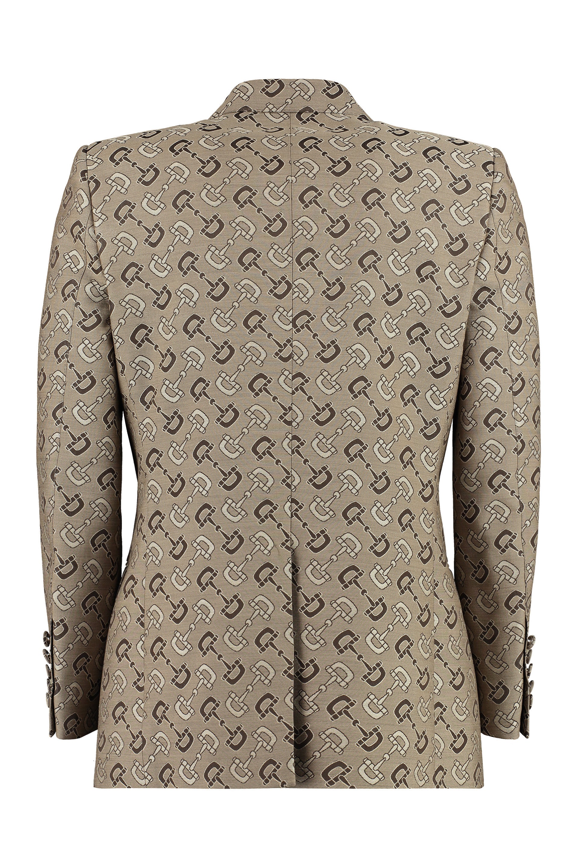 Shop Gucci Men's Maxi Horsebit Double-breasted Jacket In Beige And Brown