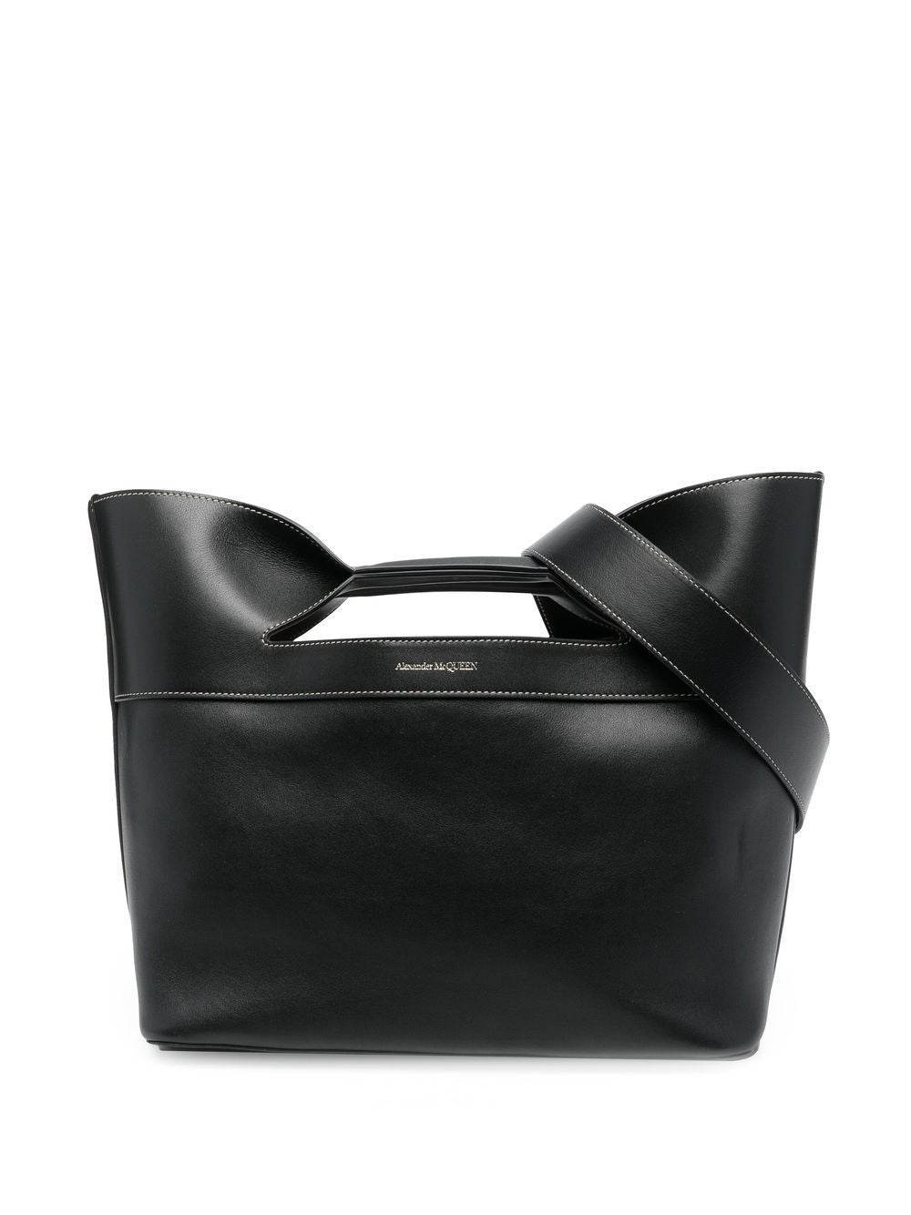 Shop Alexander Mcqueen Stylish And Versatile Black Leather Handbag For Women From Fw23 Collection In Tan