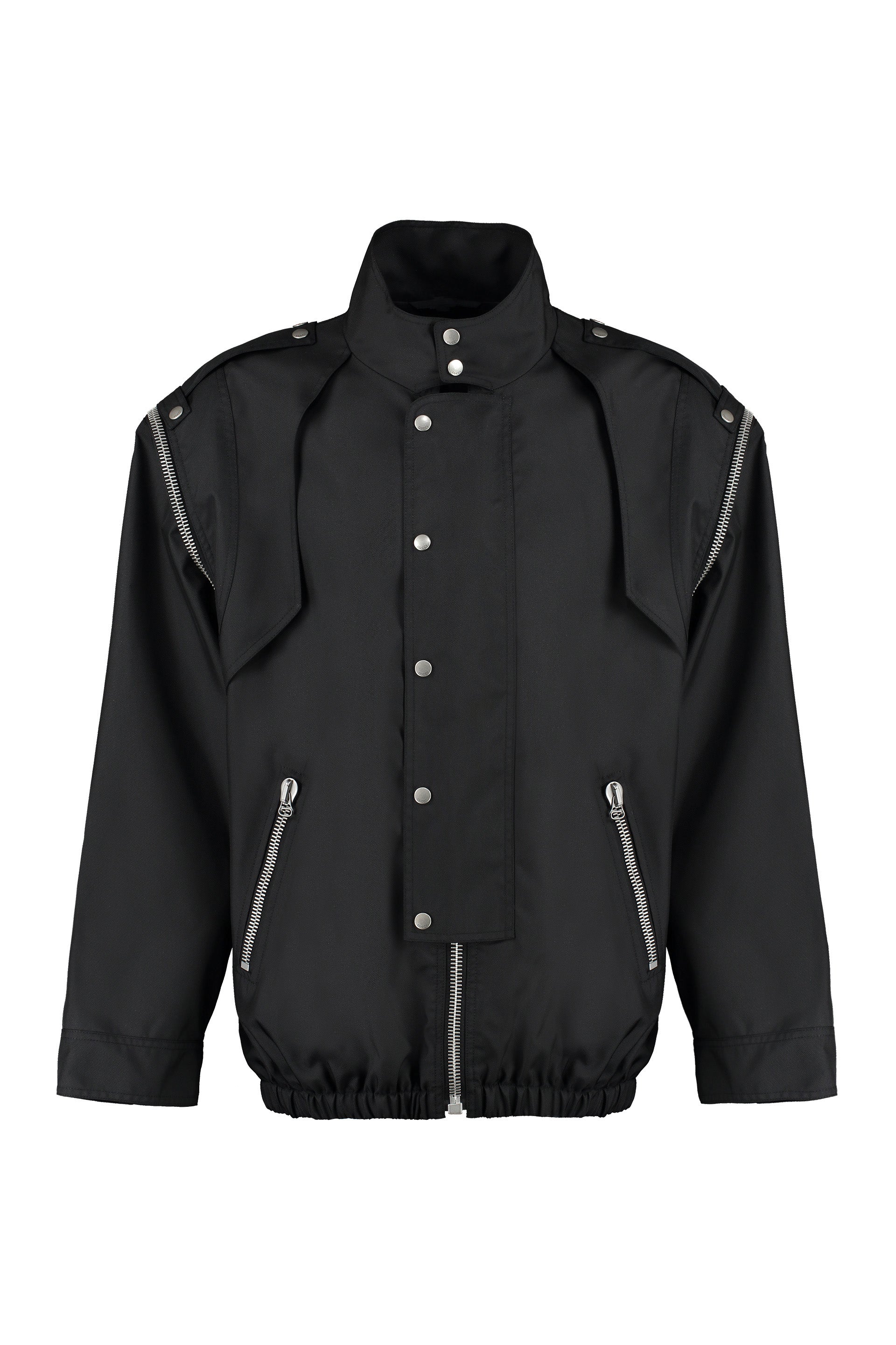 Shop Gucci Men's Black Techno Fabric Jacket For Ss23