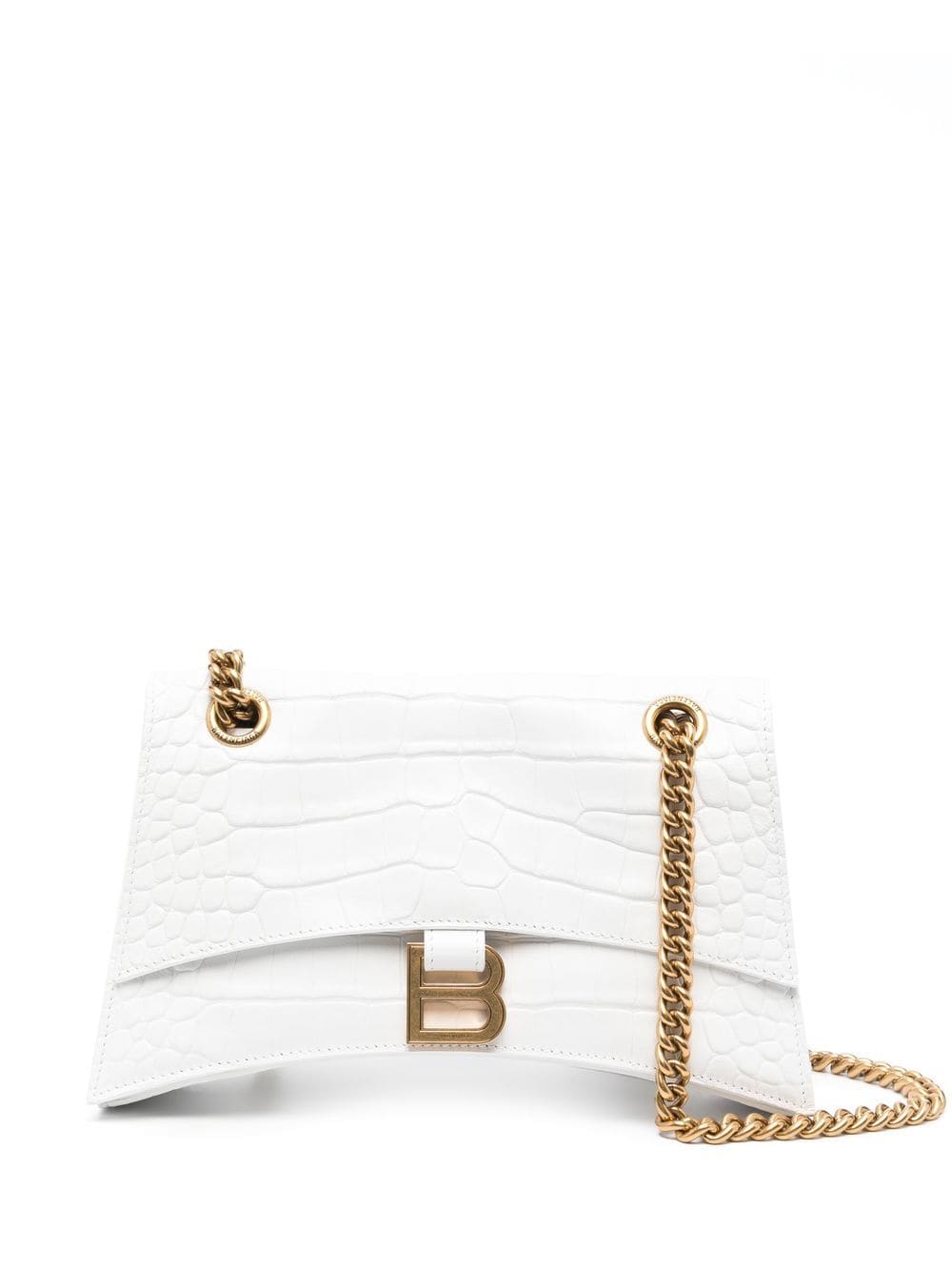 Shop Balenciaga Crush Small Sling Handbag In White