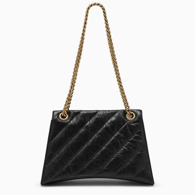 Shop Balenciaga Women's Black Quilted Leather Shoulder Handbag With Gold-tone Chain And Hardware