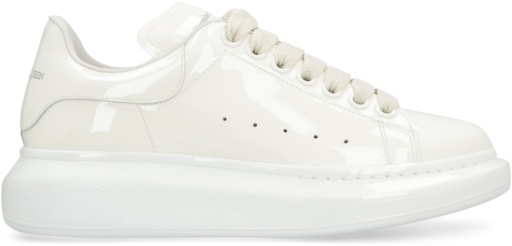 Shop Alexander Mcqueen Chunky Sole White Leather Sneakers For Women