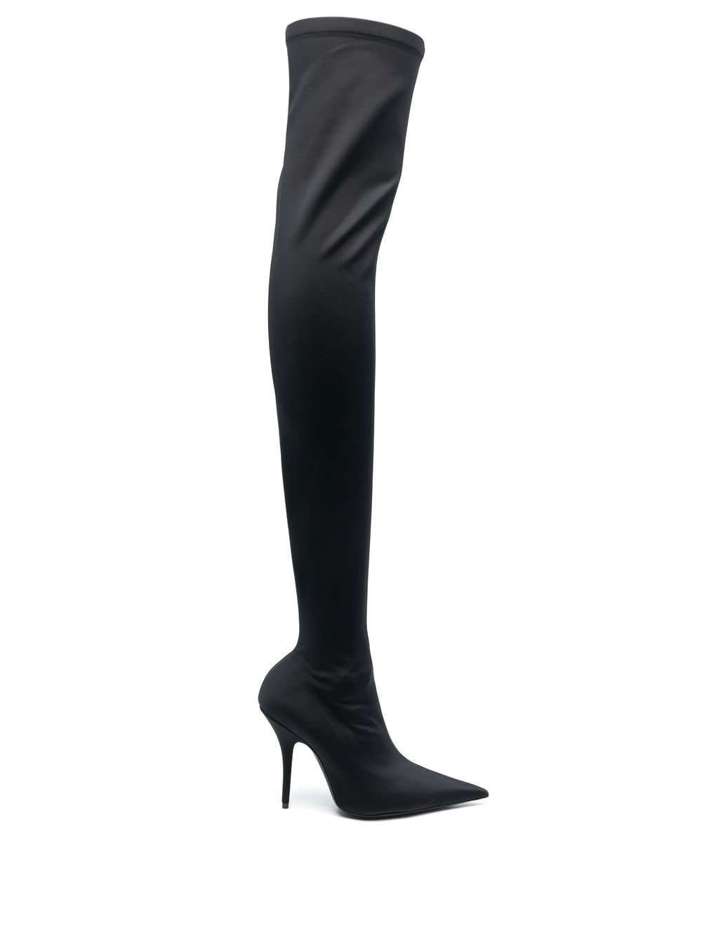 Balenciaga Luxury Black Leather Pointed Toe Boots For Women