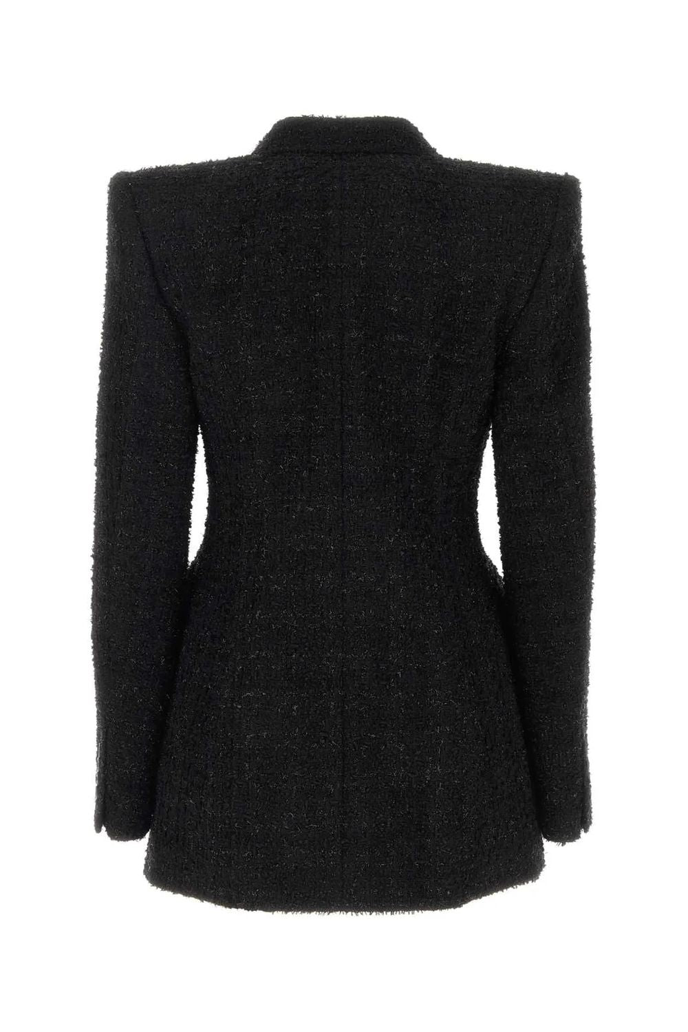 Shop Balenciaga Black Cross Buttoned Women's Coat For Fw23