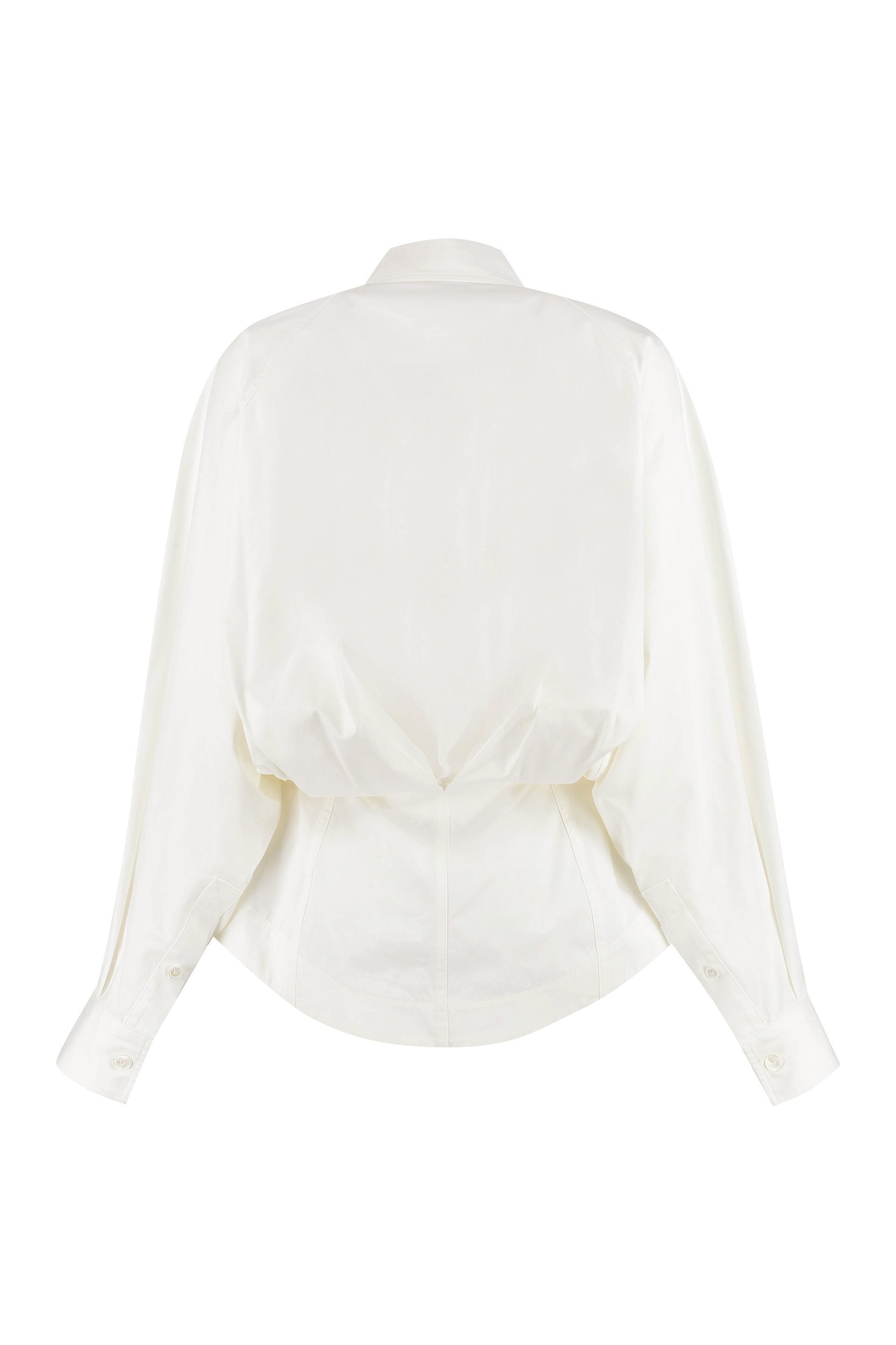 Shop Bottega Veneta Classic White Cotton Shirt For Women In Ivory