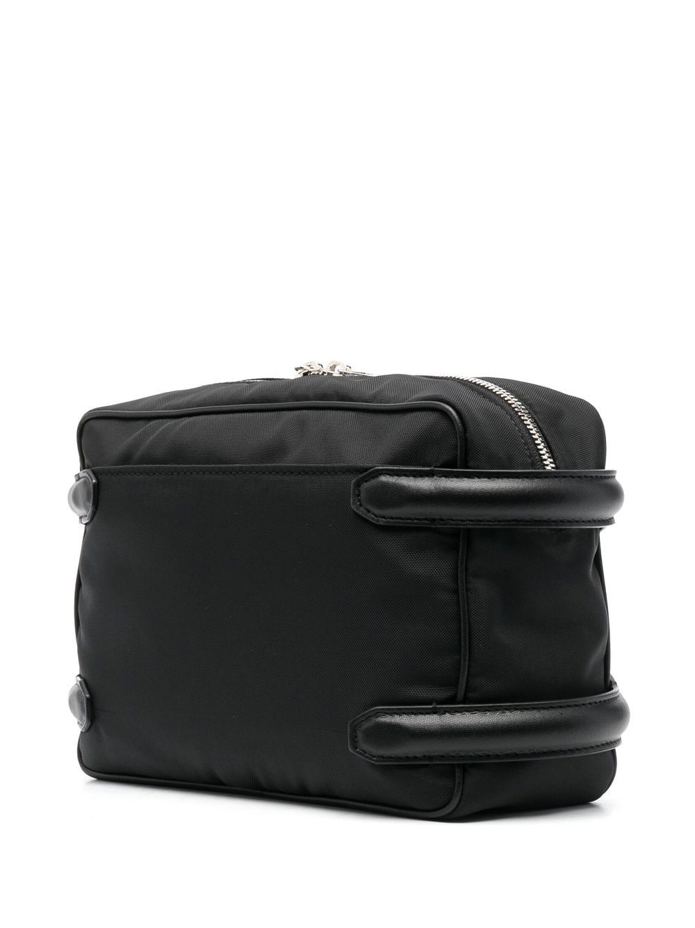 Shop Alexander Mcqueen Men's Black Nylon And Leather Messenger Handbag For Ss23