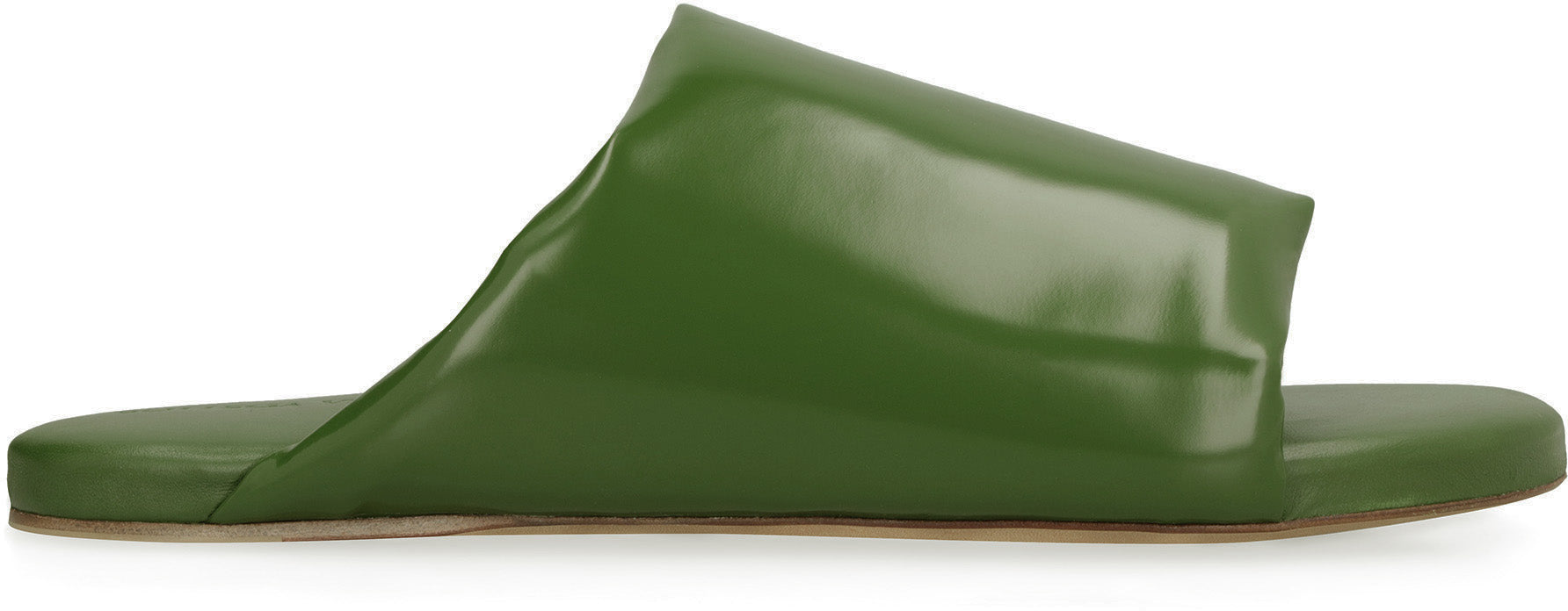 Shop Bottega Veneta Men's Green Padded Leather Sandals For Ss23
